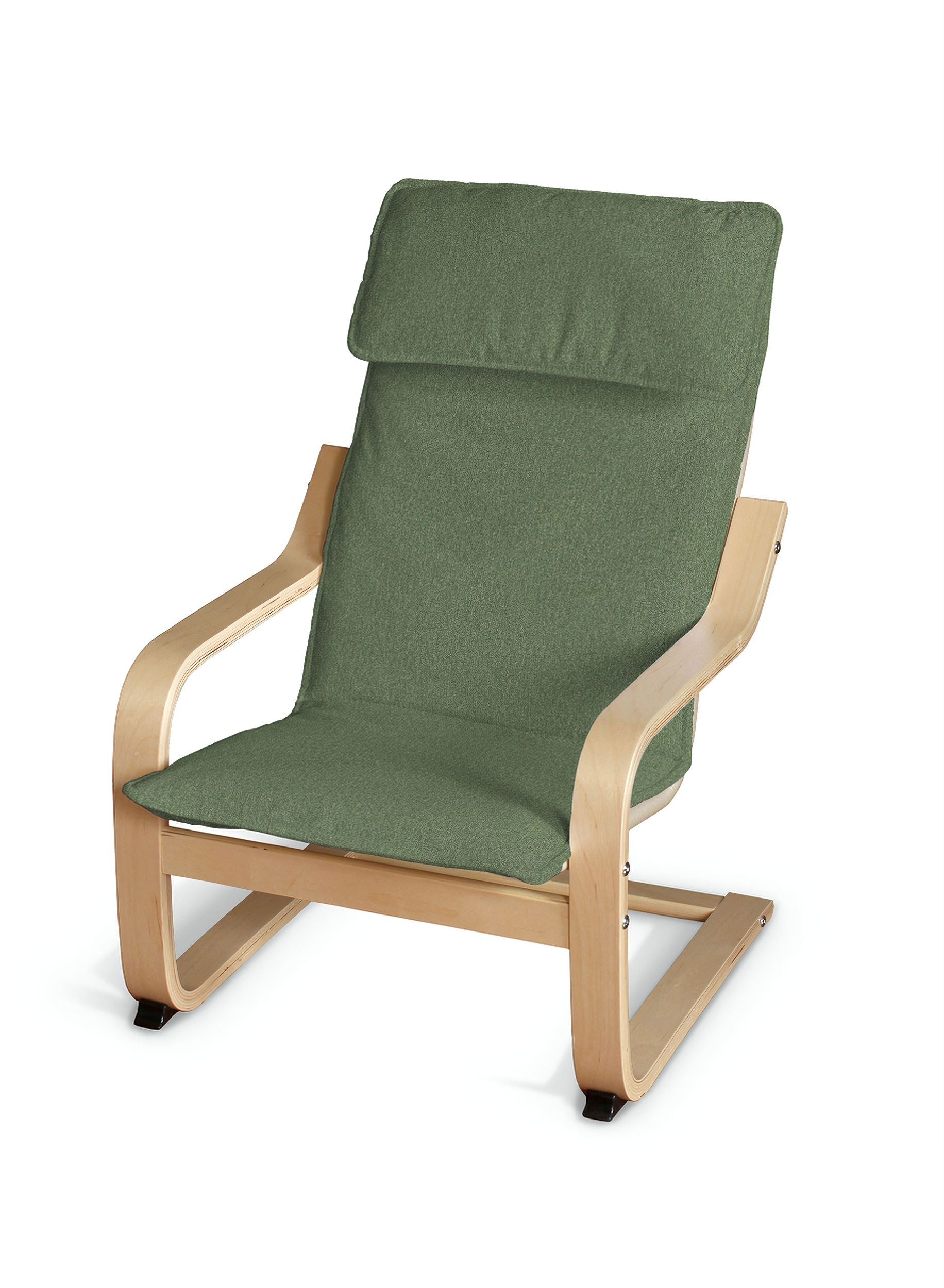Poäng kussen voor een kinderstoel kleur product groen stof met structuur