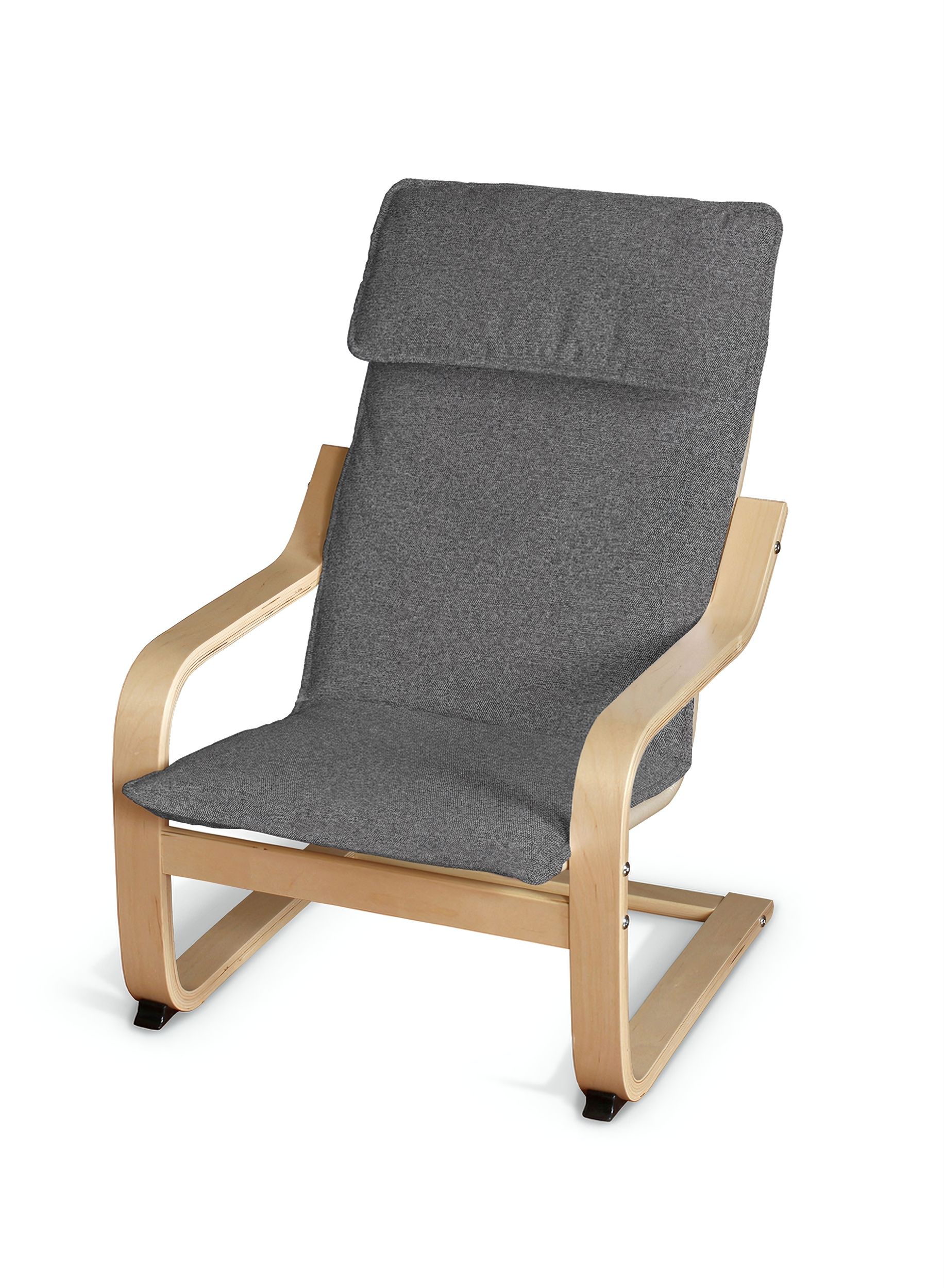 Poäng kussen voor een kinderstoel kleur product grijs stof met structuur