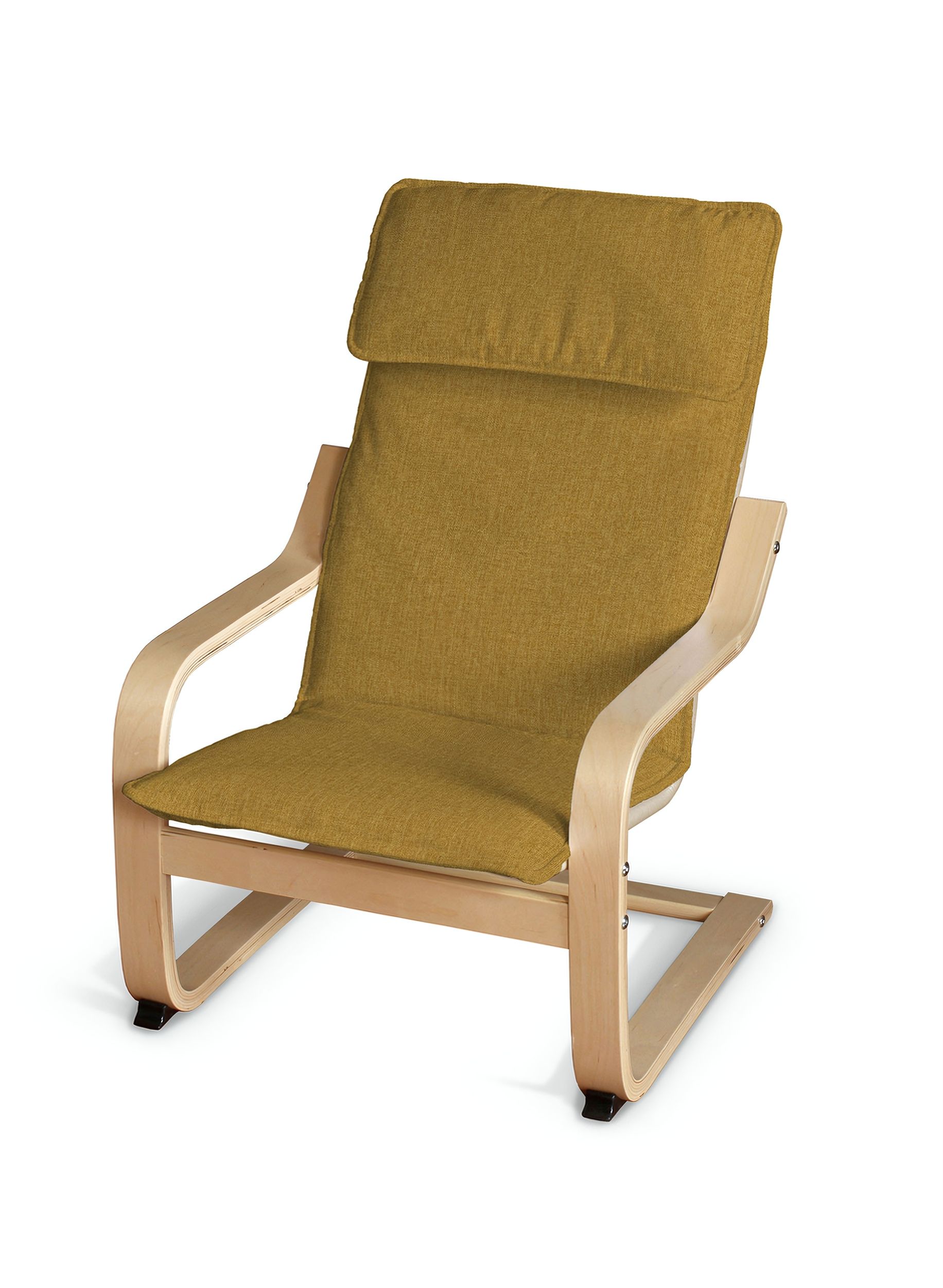 Poäng kussen voor een kinderstoel kleur product geel stof met structuur