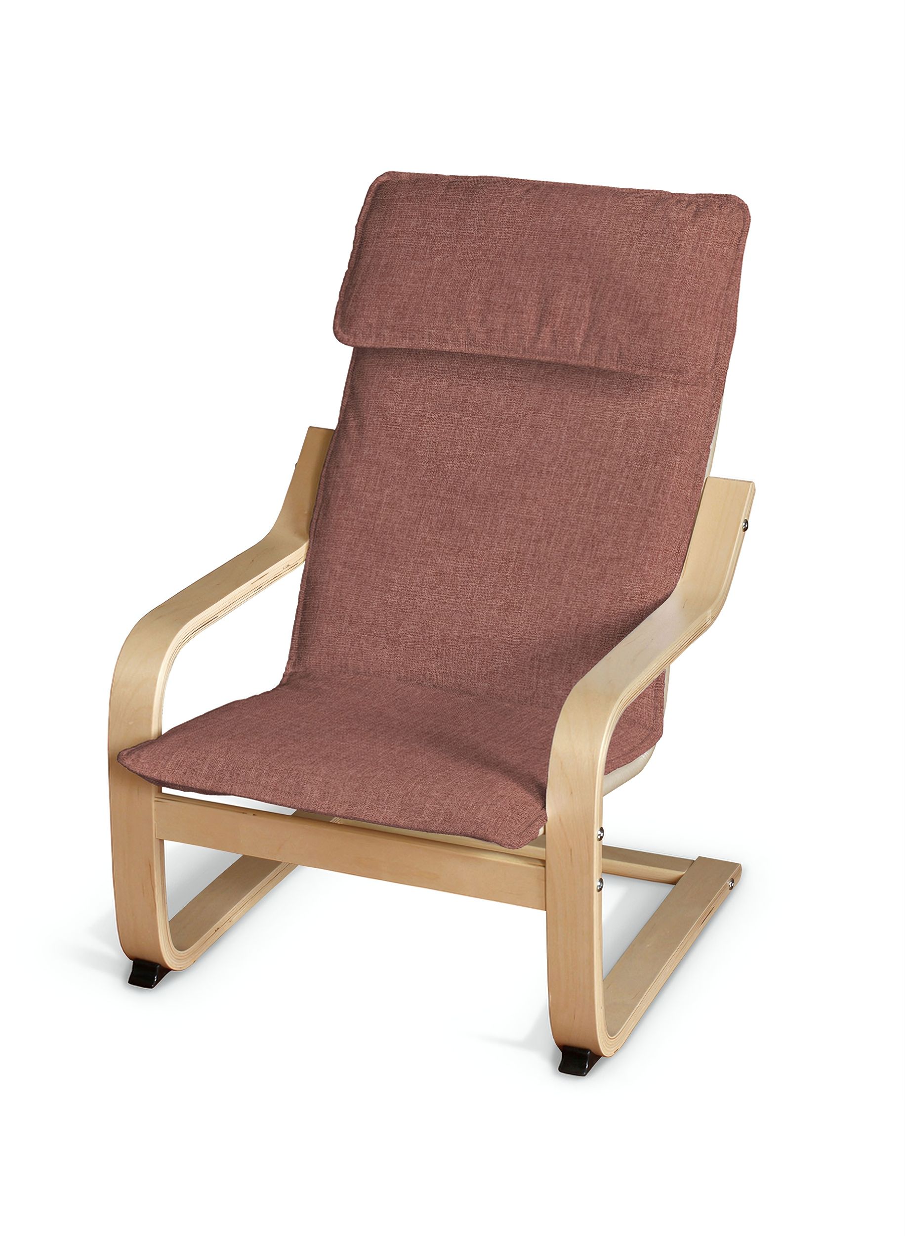 Poäng kussen voor een kinderstoel kleur product bruin stof met structuur