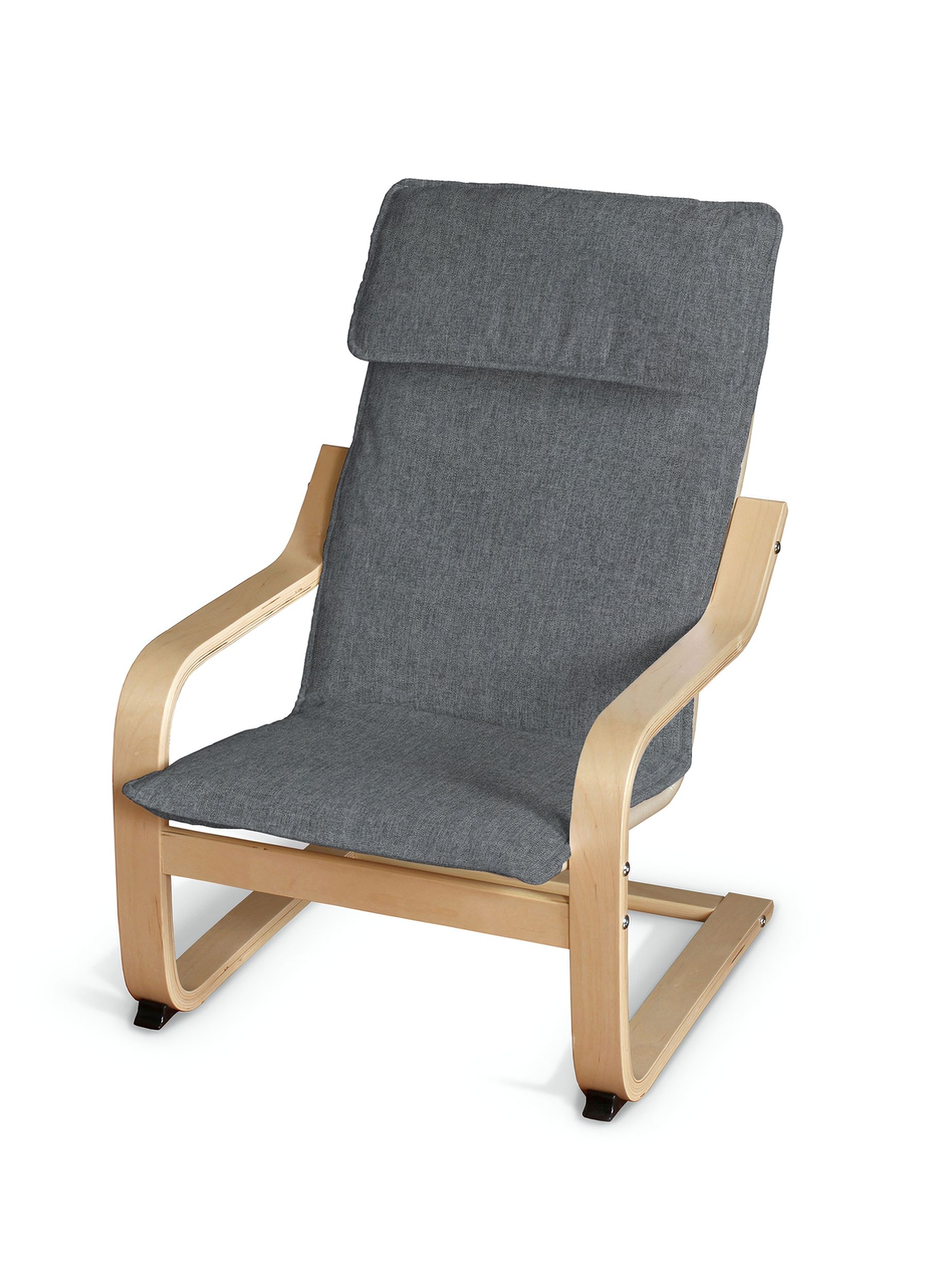 Poäng kussen voor een kinderstoel kleur product grijs stof met structuur