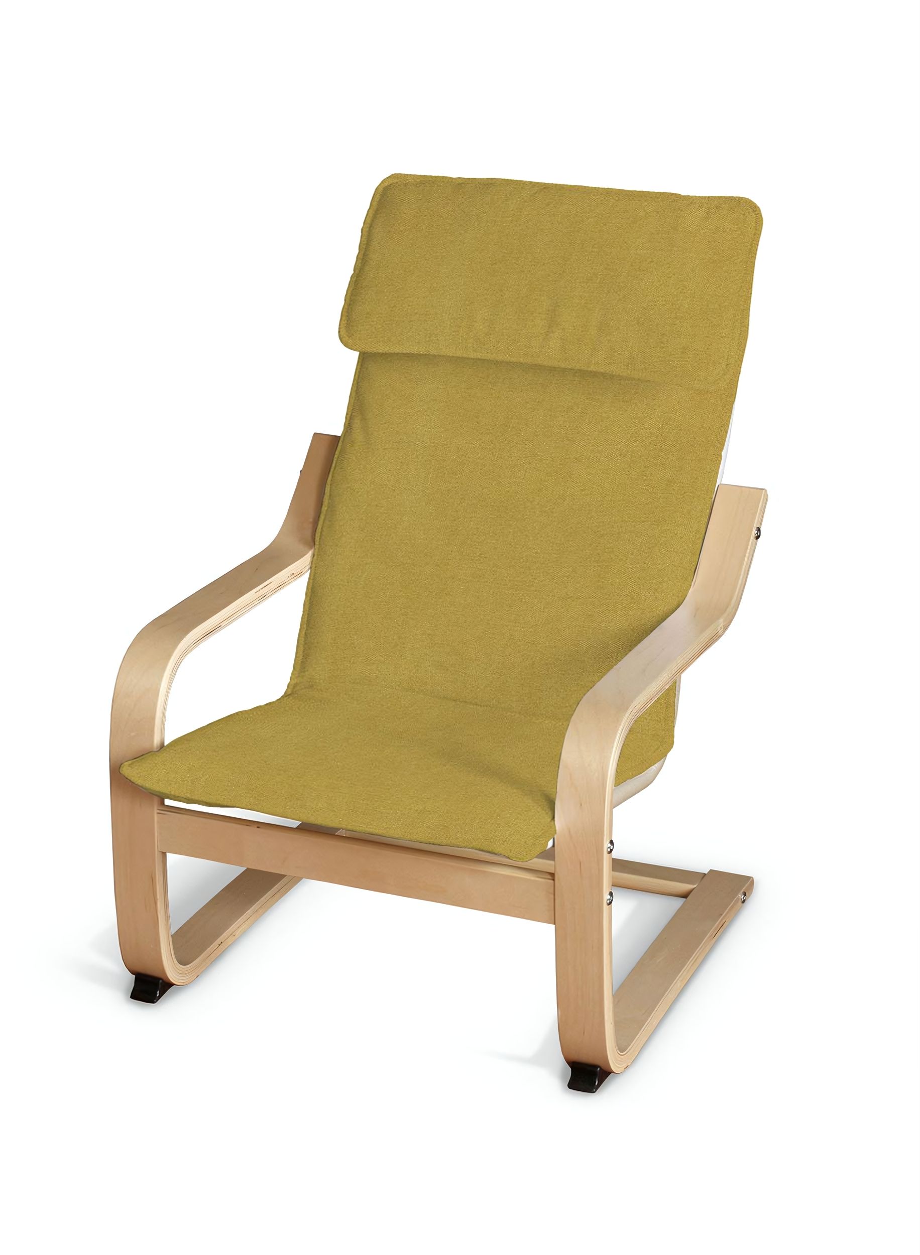 Poäng kussen voor een kinderstoel kleur product geel stof met structuur