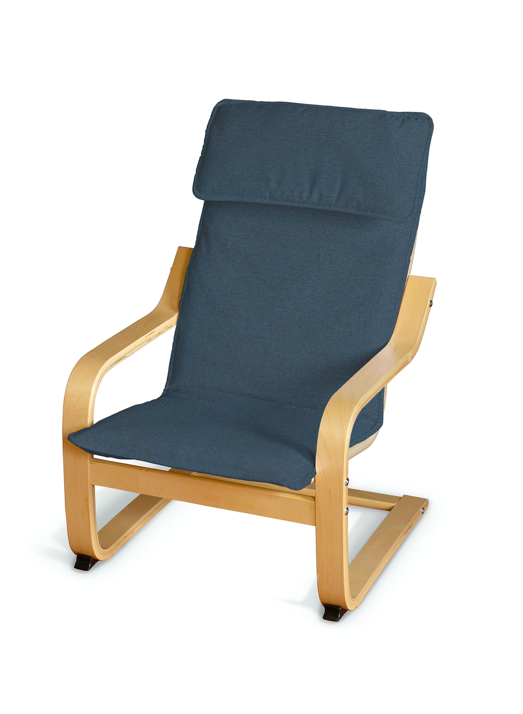 Poäng kussen voor een kinderstoel kleur product blauw stof met structuur