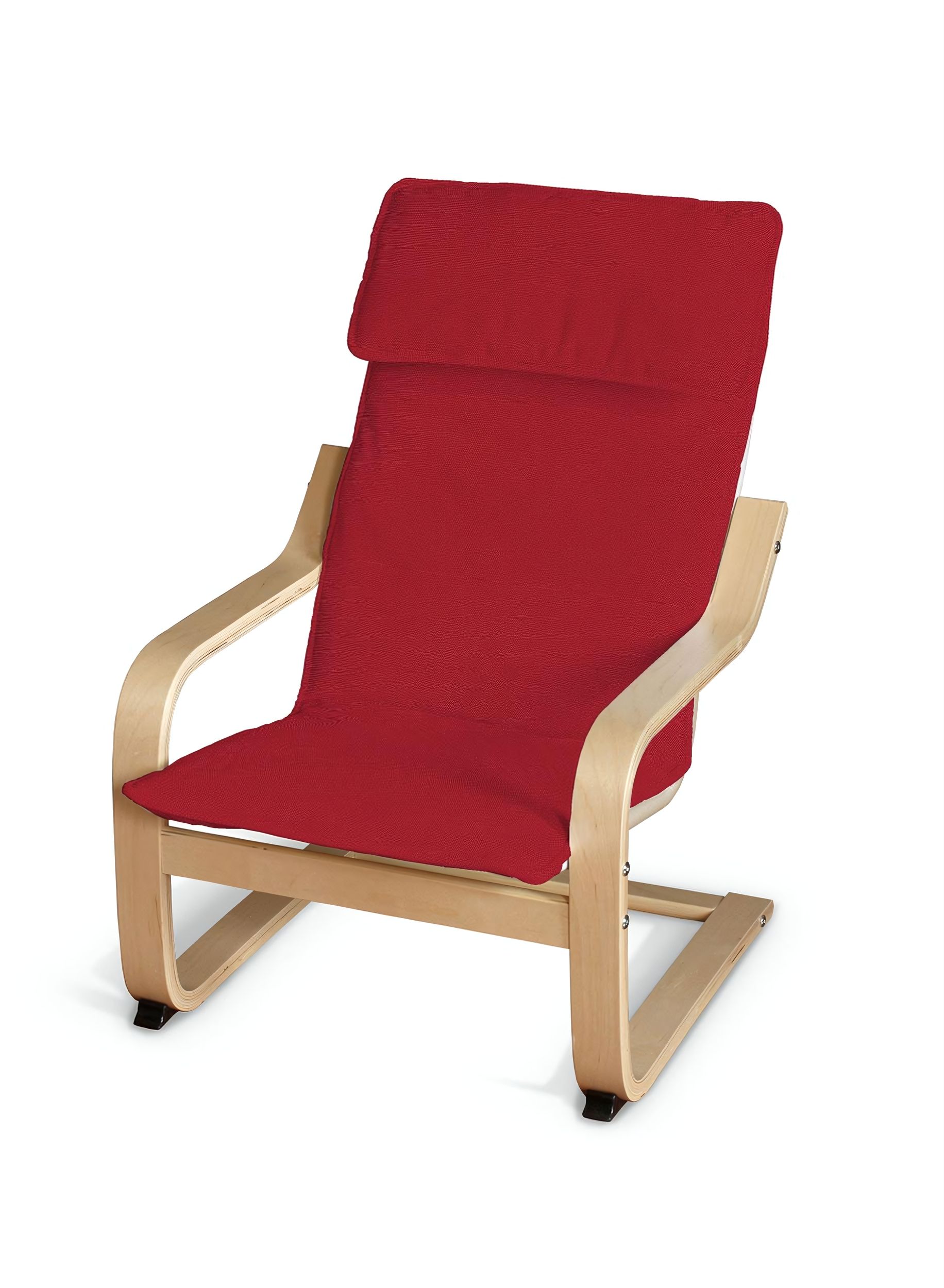 Poäng kussen voor een kinderstoel kleur product rood stof met structuur