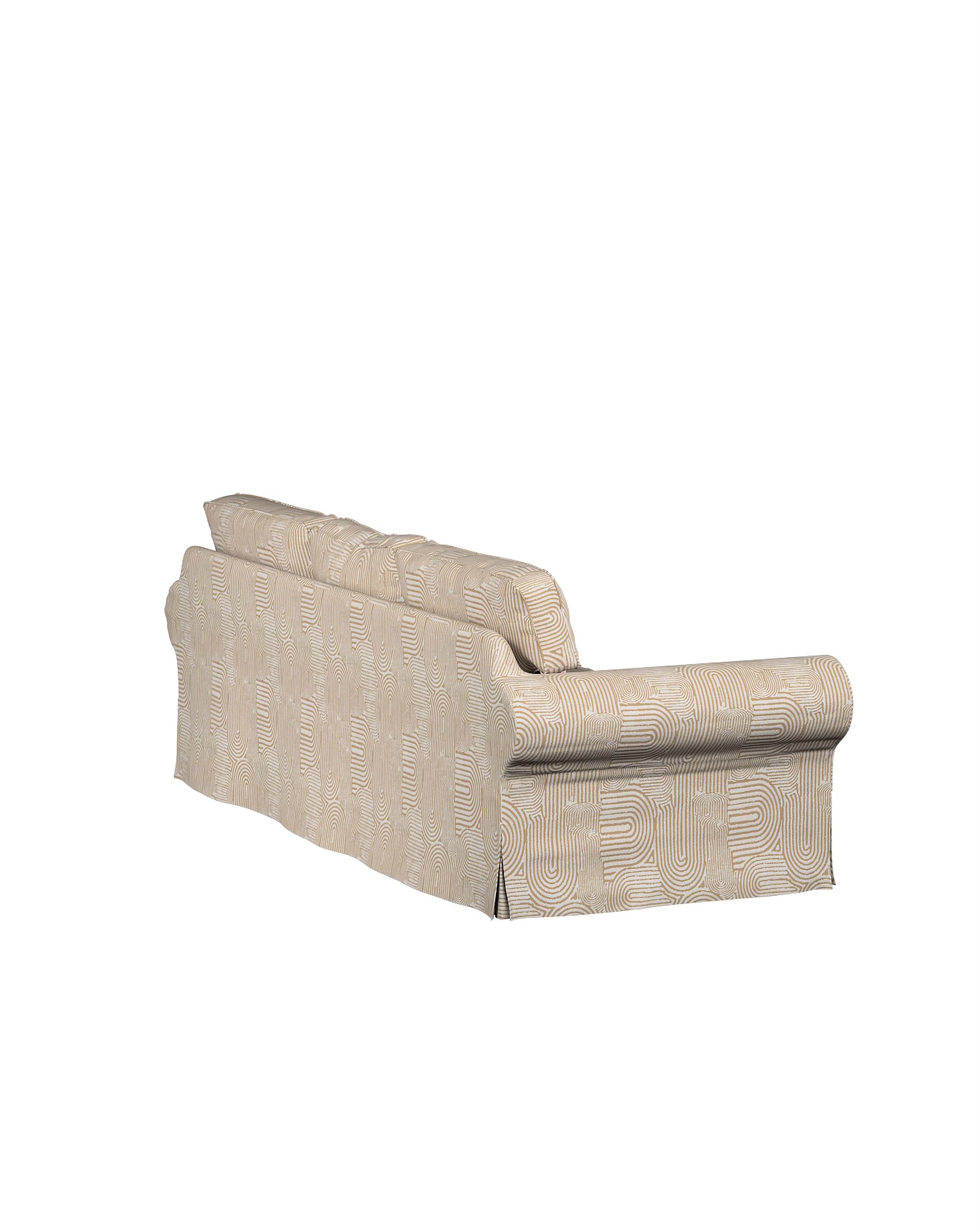 Ektorp hoes 3-zits slaapbank nieuw model (2013) kleur product beige stof met structuur, met patroon (hover)