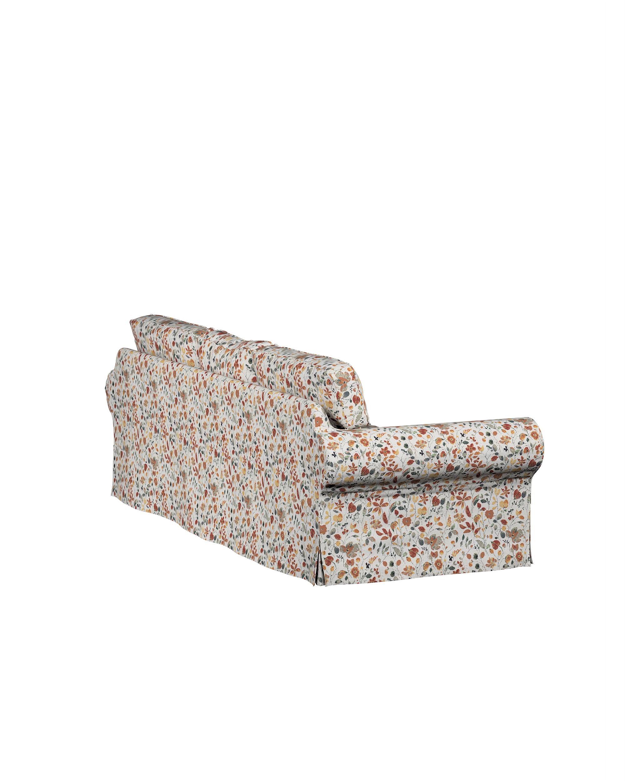 Ektorp hoes 3-zits slaapbank nieuw model (2013) kleur product oranje stof met structuur, met patroon (hover)