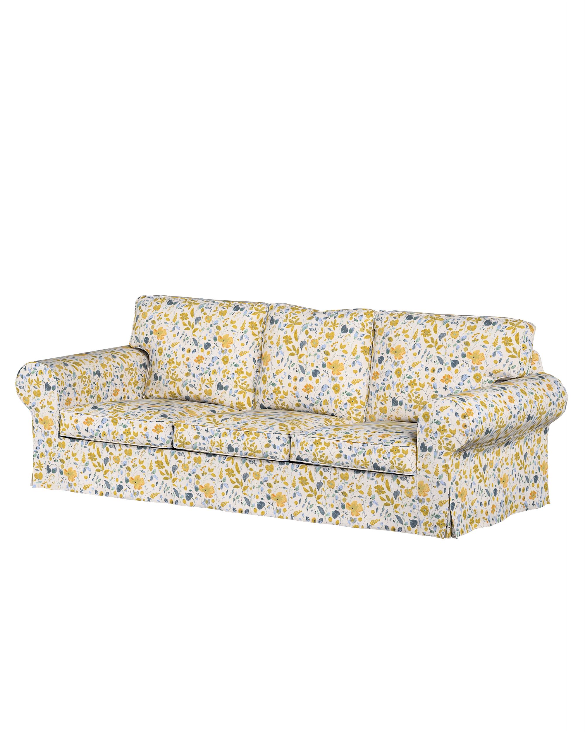 Ektorp hoes 3-zits slaapbank nieuw model (2013) kleur product geel stof met structuur, met patroon