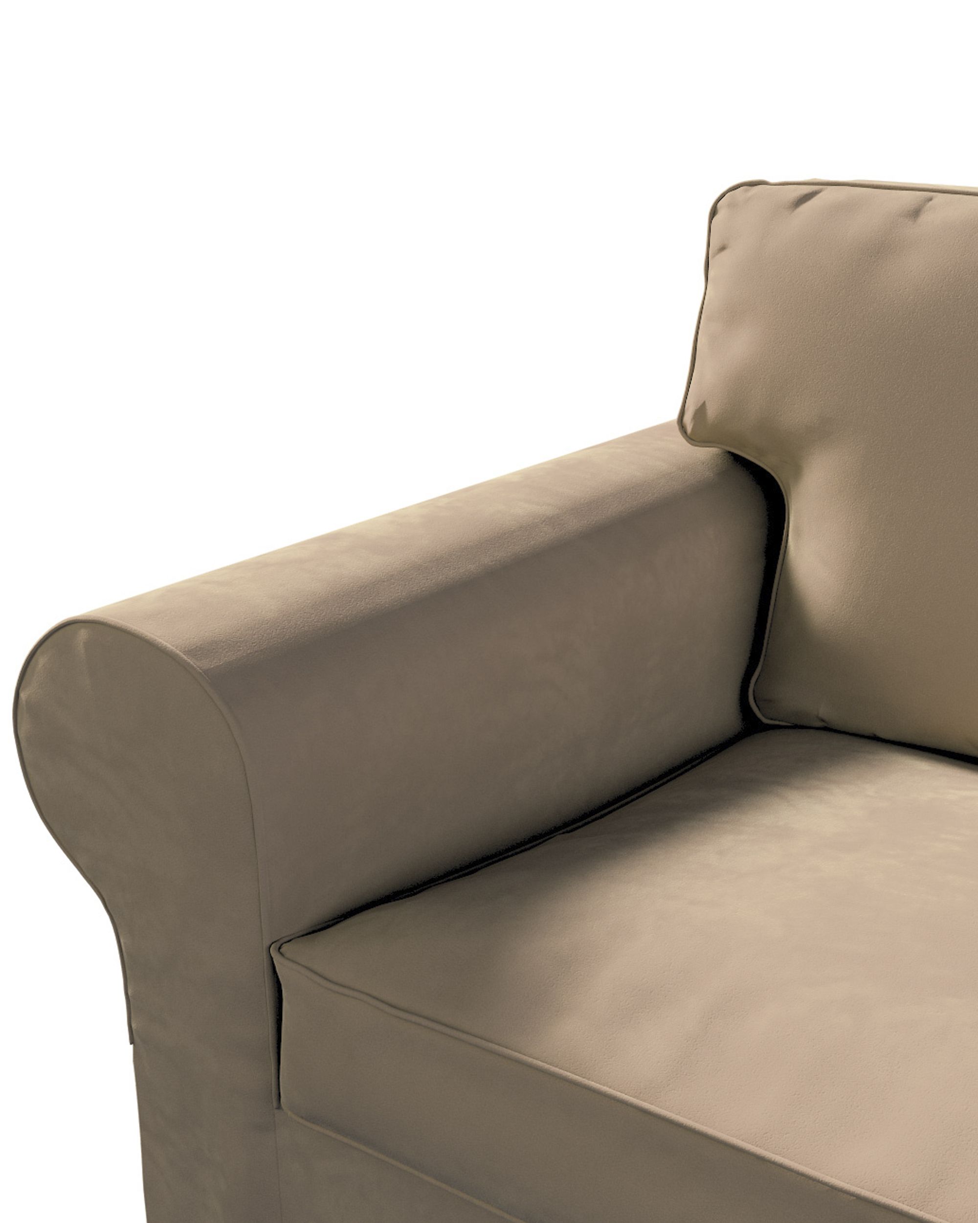 Ektorp hoes 3-zits slaapbank nieuw model (2013) kleur product beige stof glanzend, fluweel (hover)