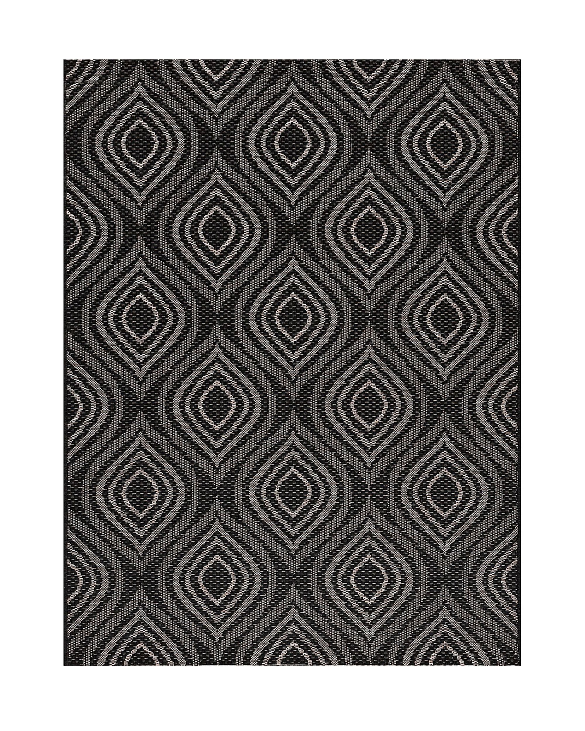 Vloerkleed Breeze 120 x 170 cm zwart / klifgrijs