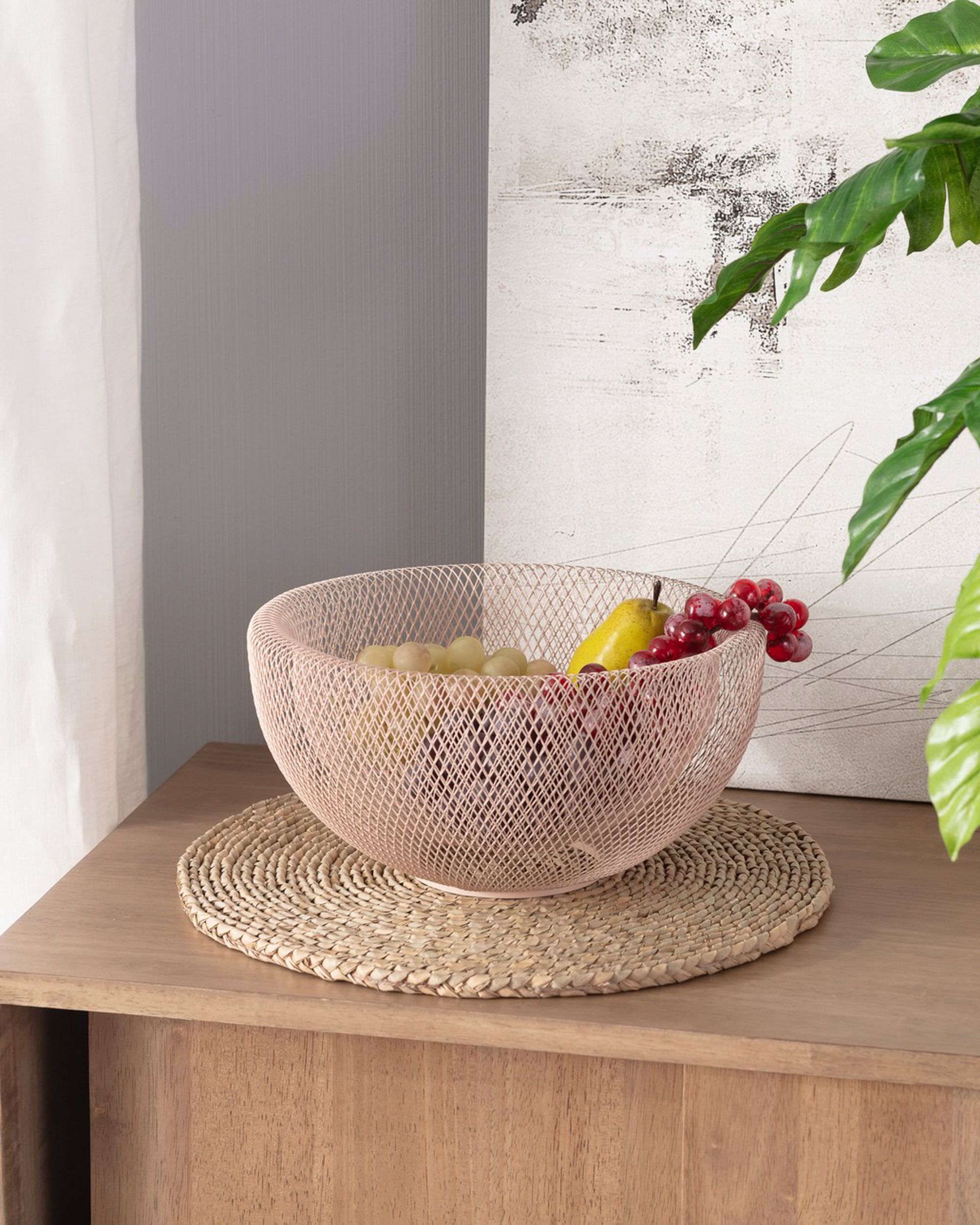 Fruitmand Draad ⌀30 cm roze (hover)