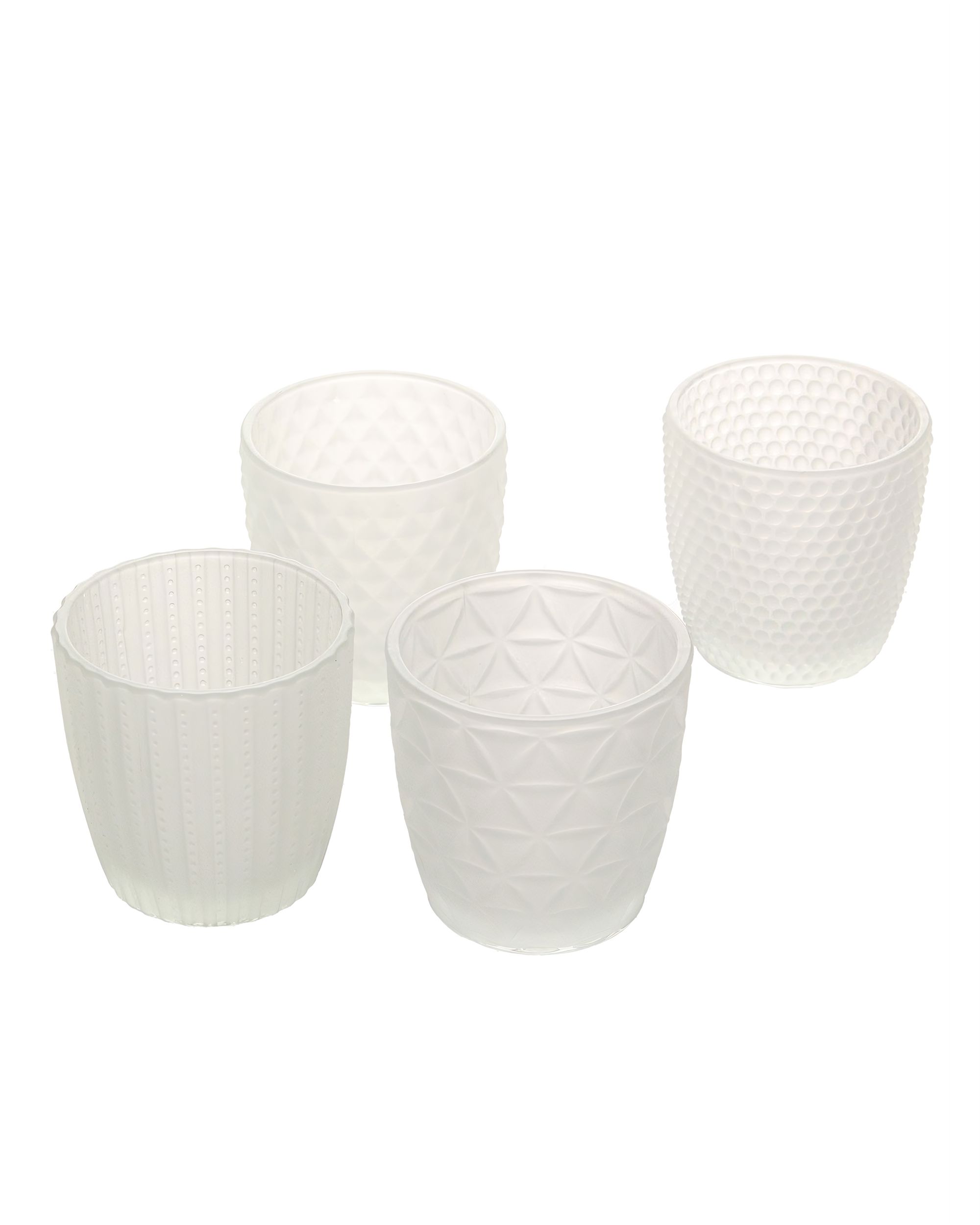 Set van 4 Theelichthouders Altare, Melkwit