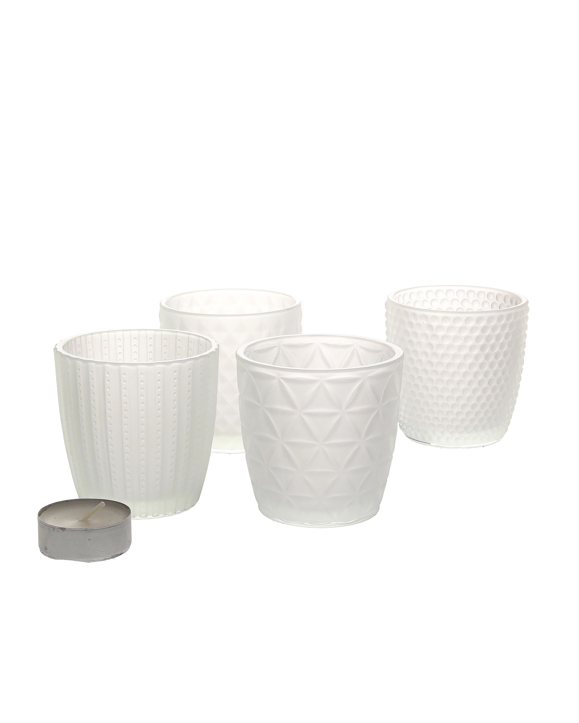 Set van 4 Theelichthouders Altare, Melkwit (hover)