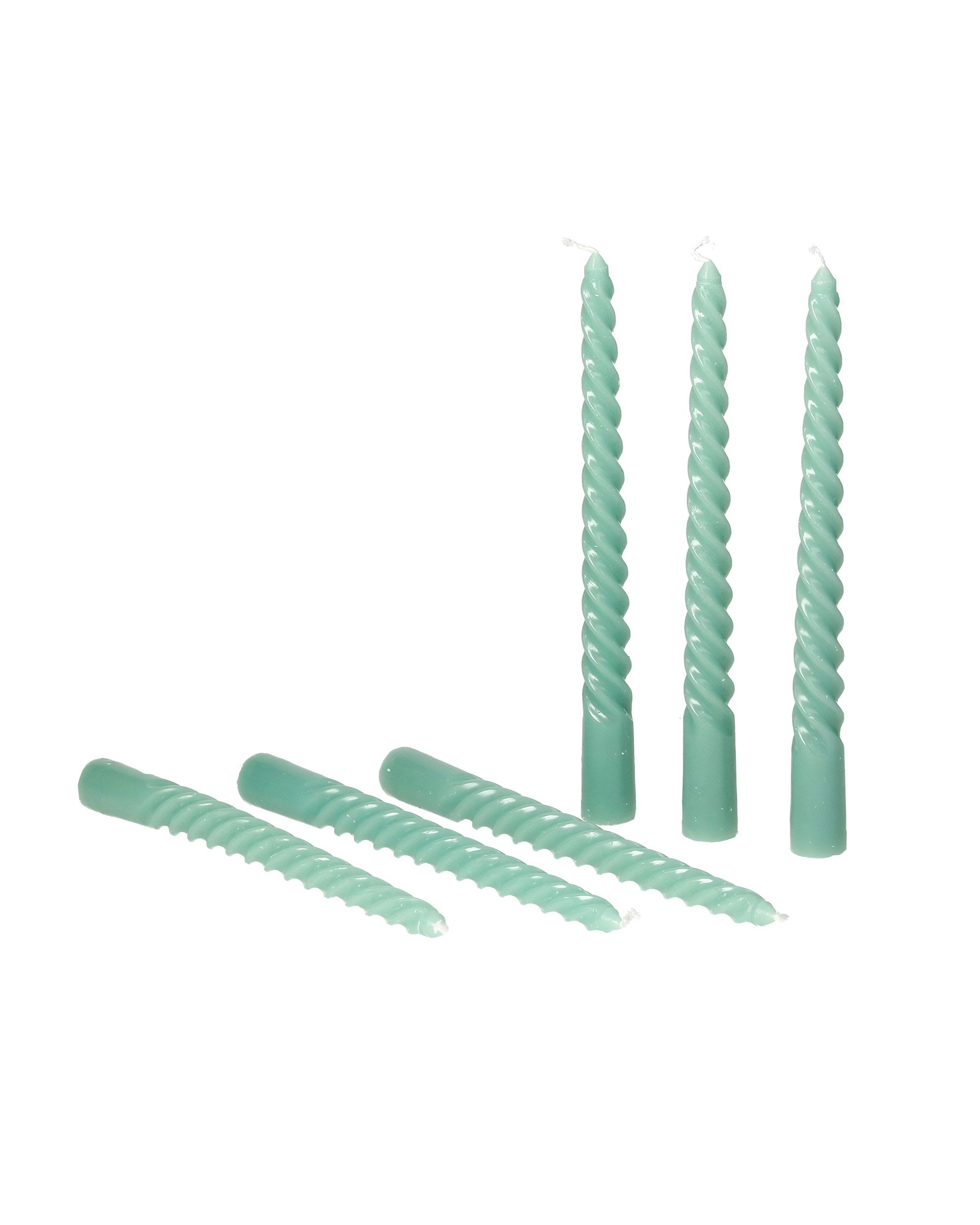 Set van 6 spiraalkaarsen Pazzo Turquoise