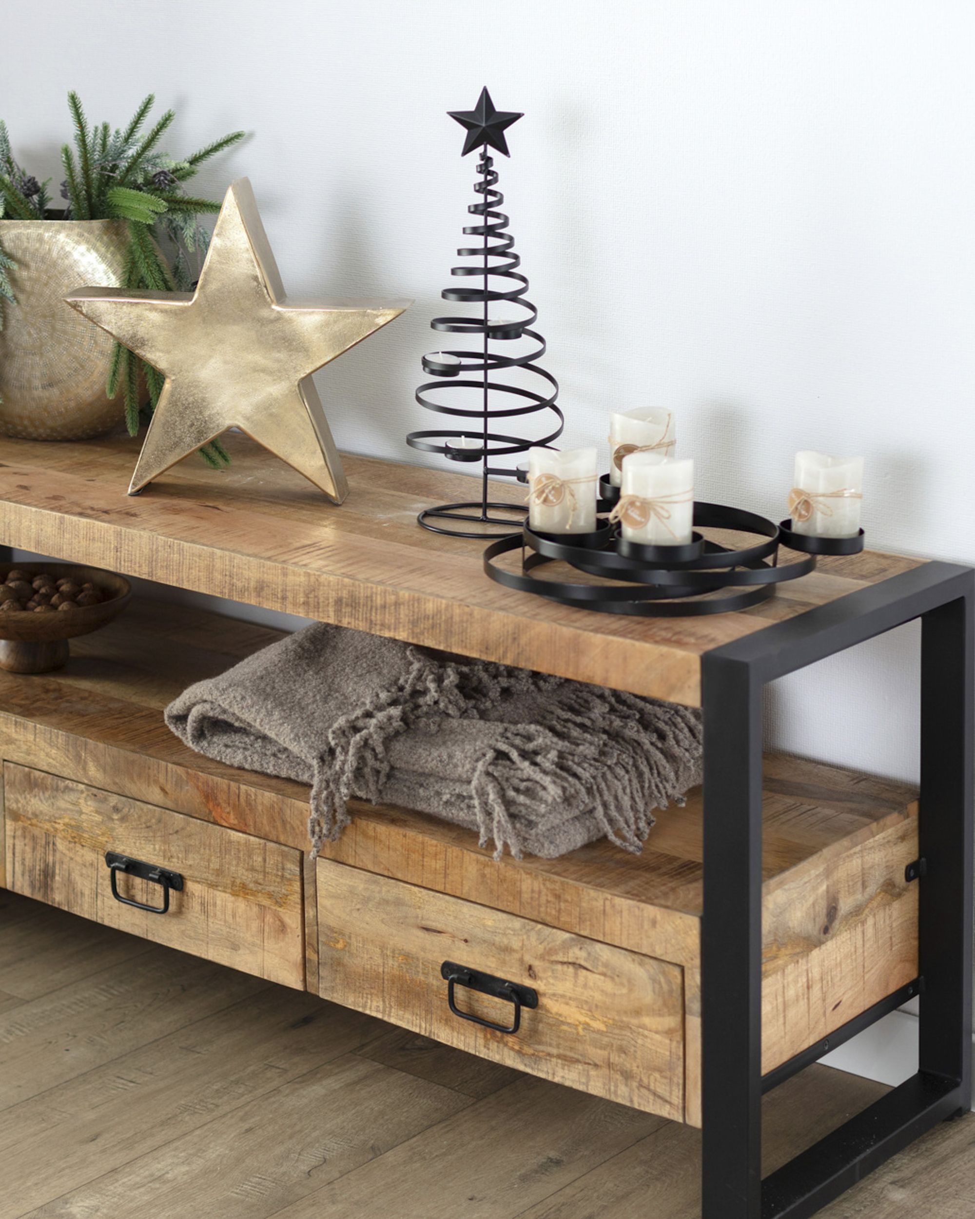 Decoratie Christmas Star 38 cm goudkleurig (hover)