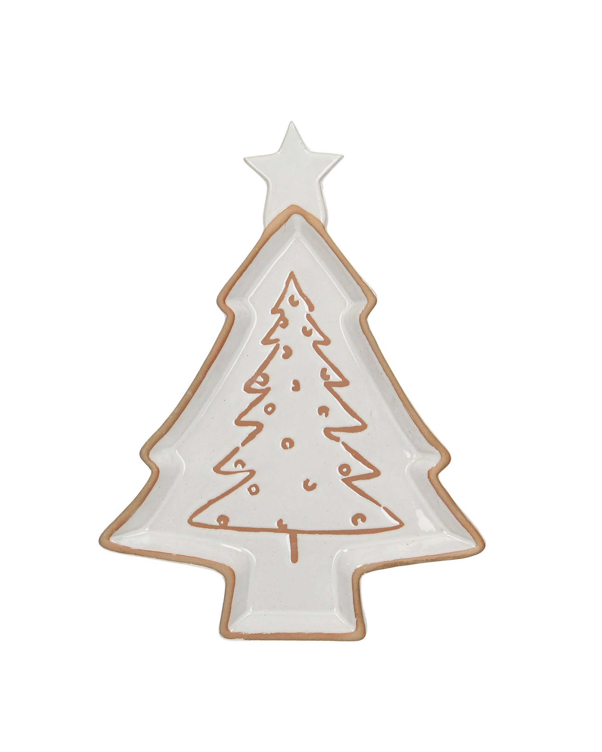 Schaal Beige Christmas Tree klassiek