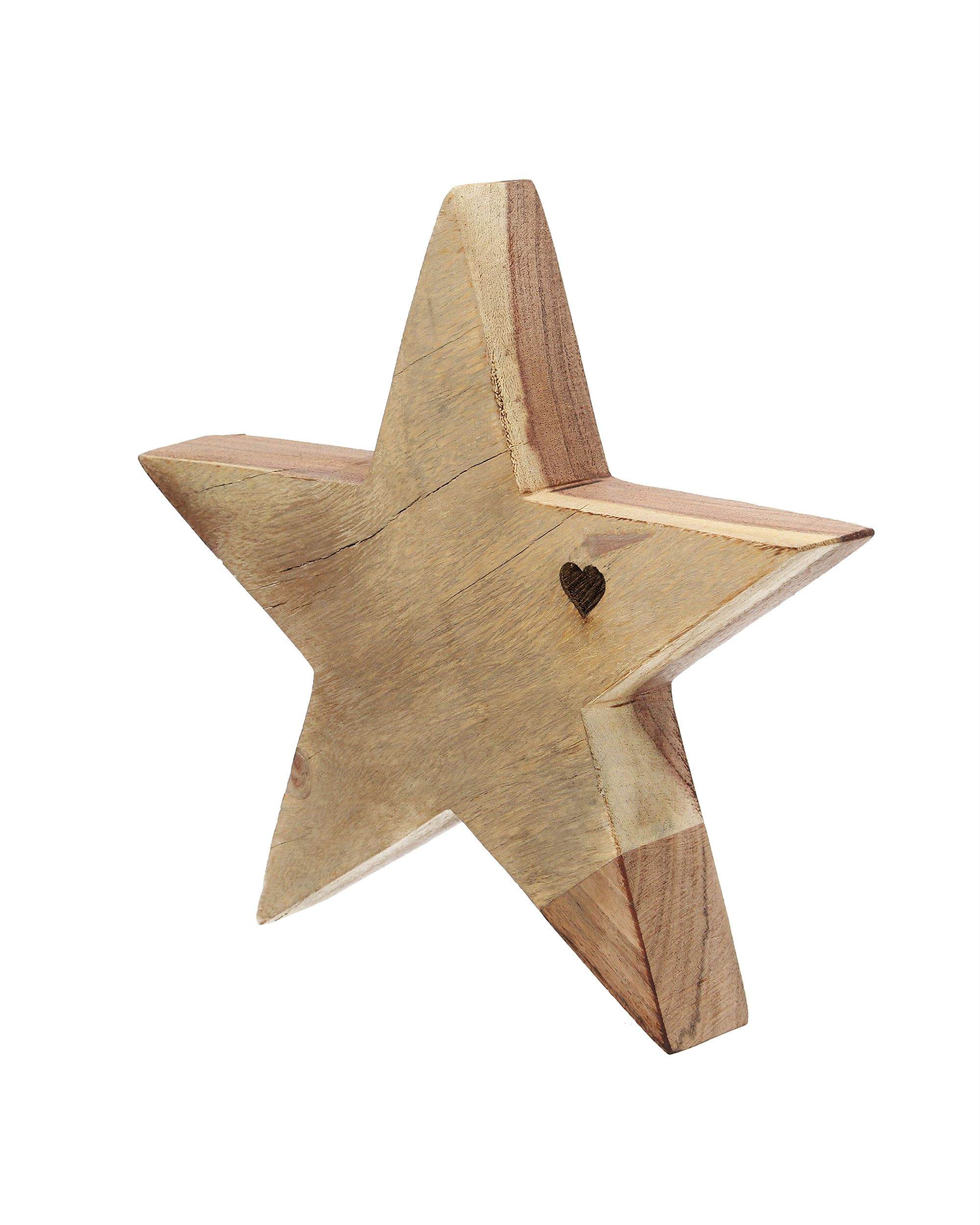 Decoratie Wooden Star II 20x4x20 cm