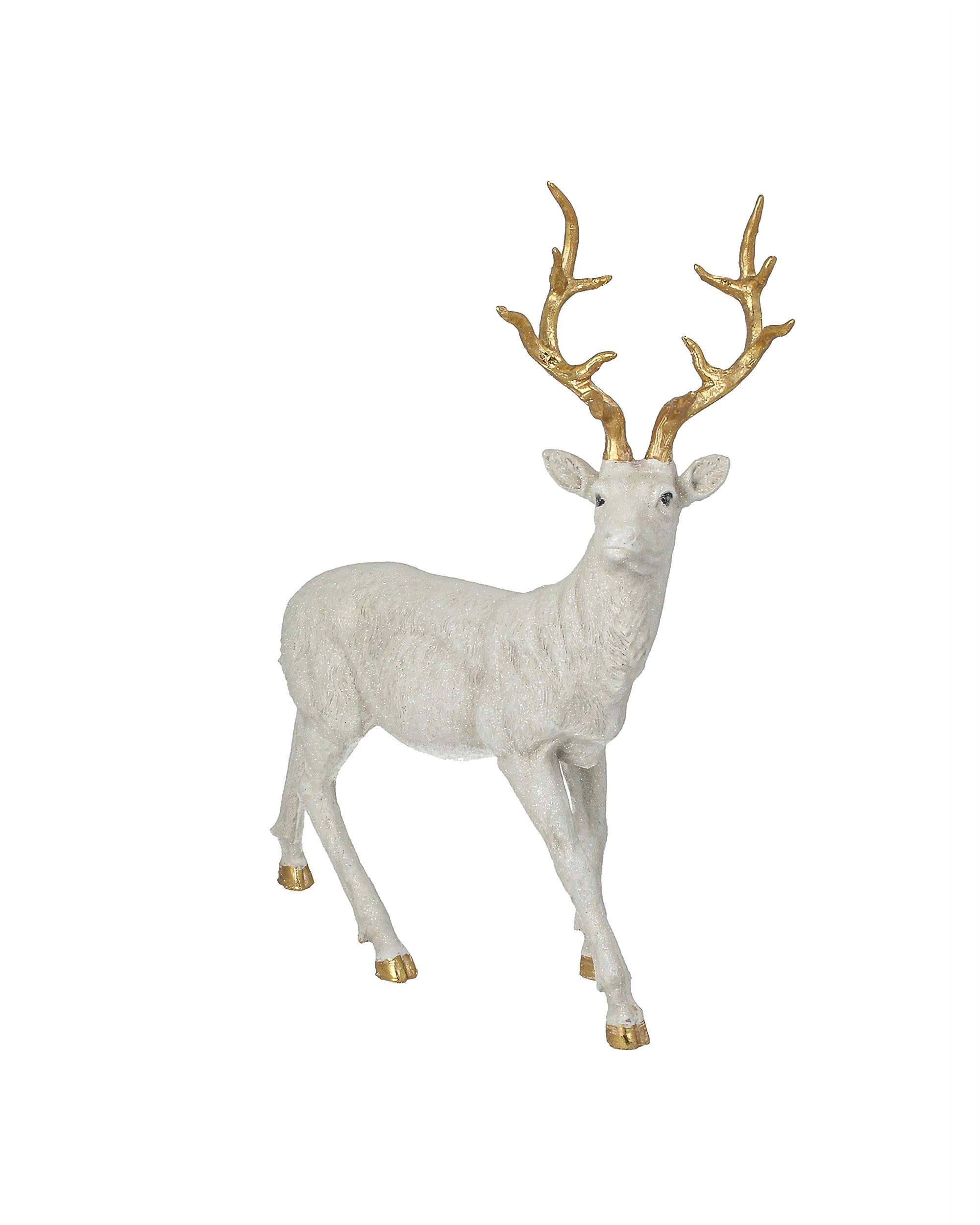 Figuur Rendier 40x12x45 cm Wit