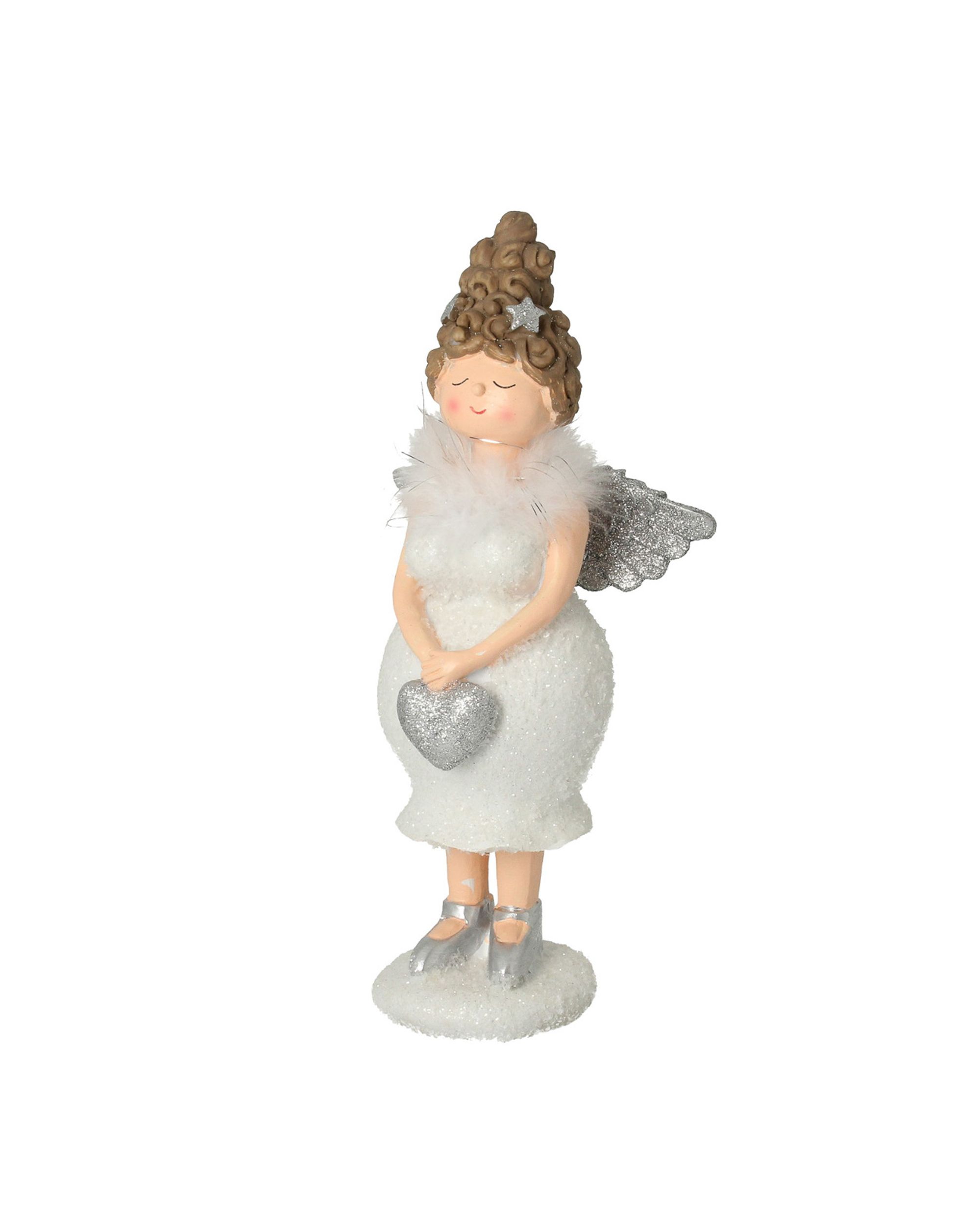 Decoratief Figuur Angel Heart 30 cm Zilverkleurig (hover)