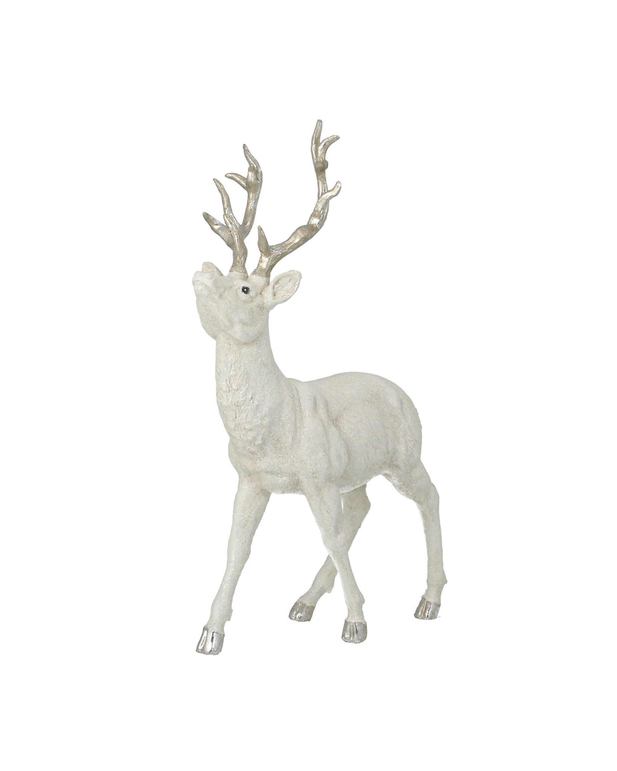 Figuur Deer White 32x12x39 cm zilverkleurig (hover)