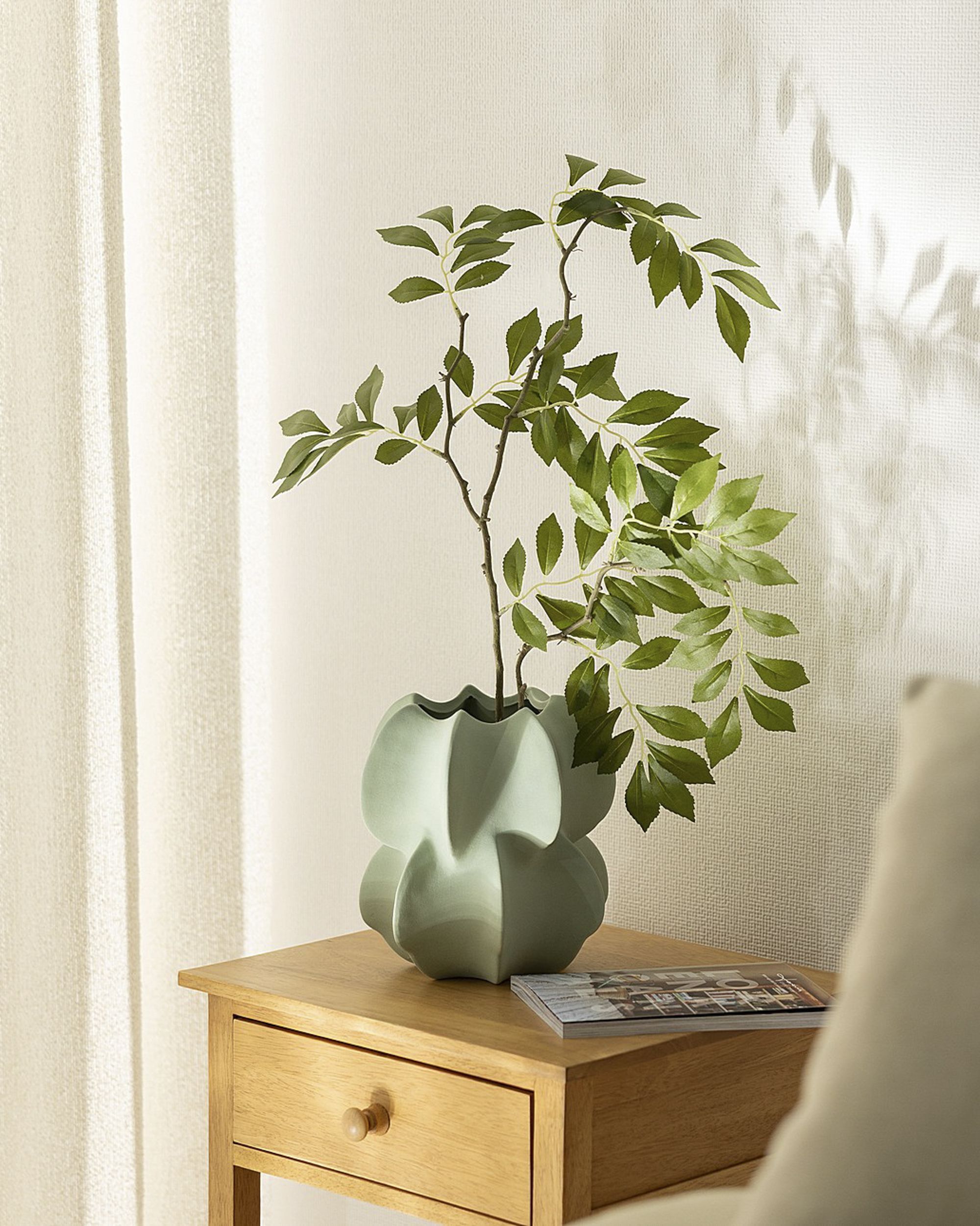 Decoratieve tak Green Leaf 80 cm (hover)
