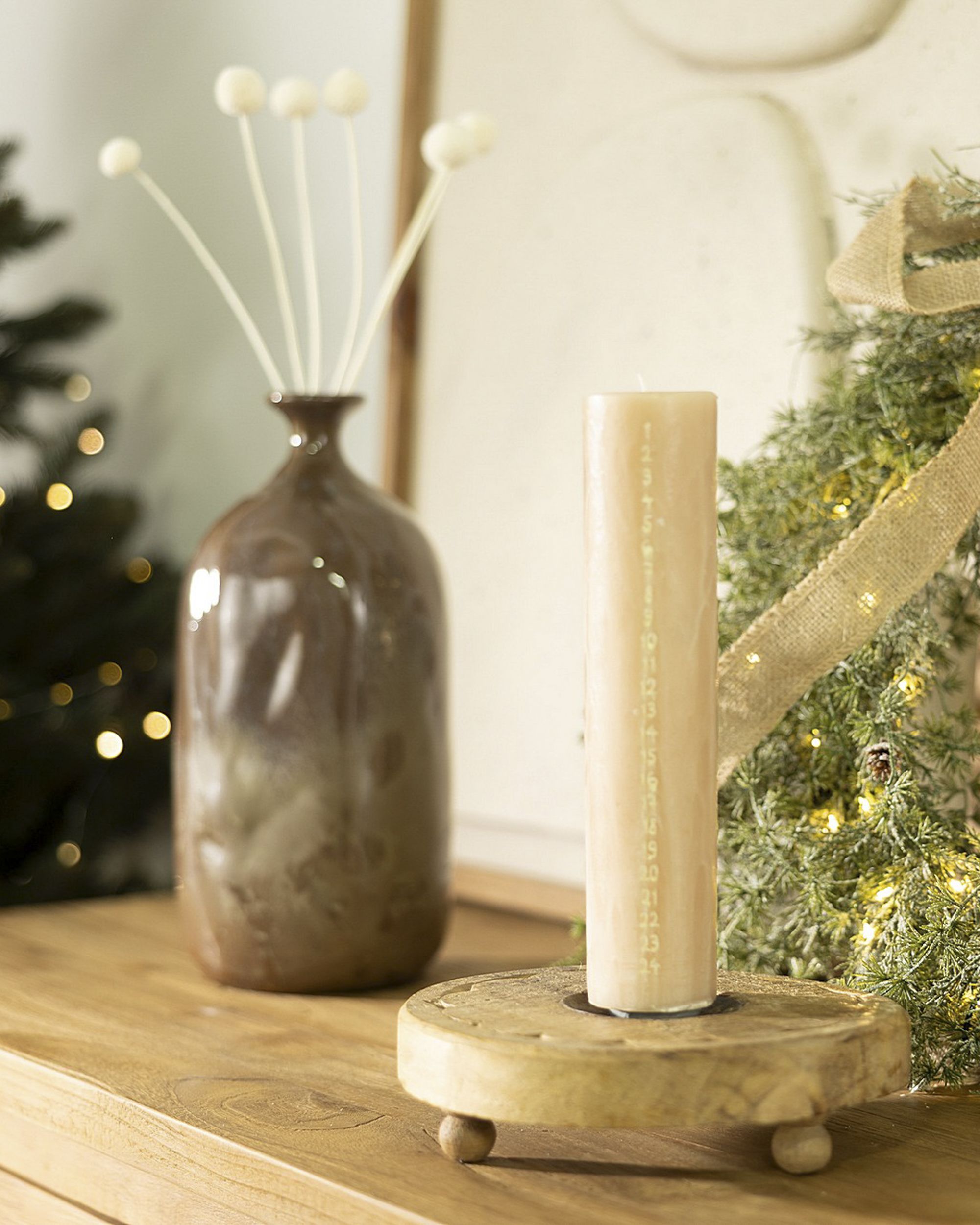 Adventskaars beige 25 cm (hover)