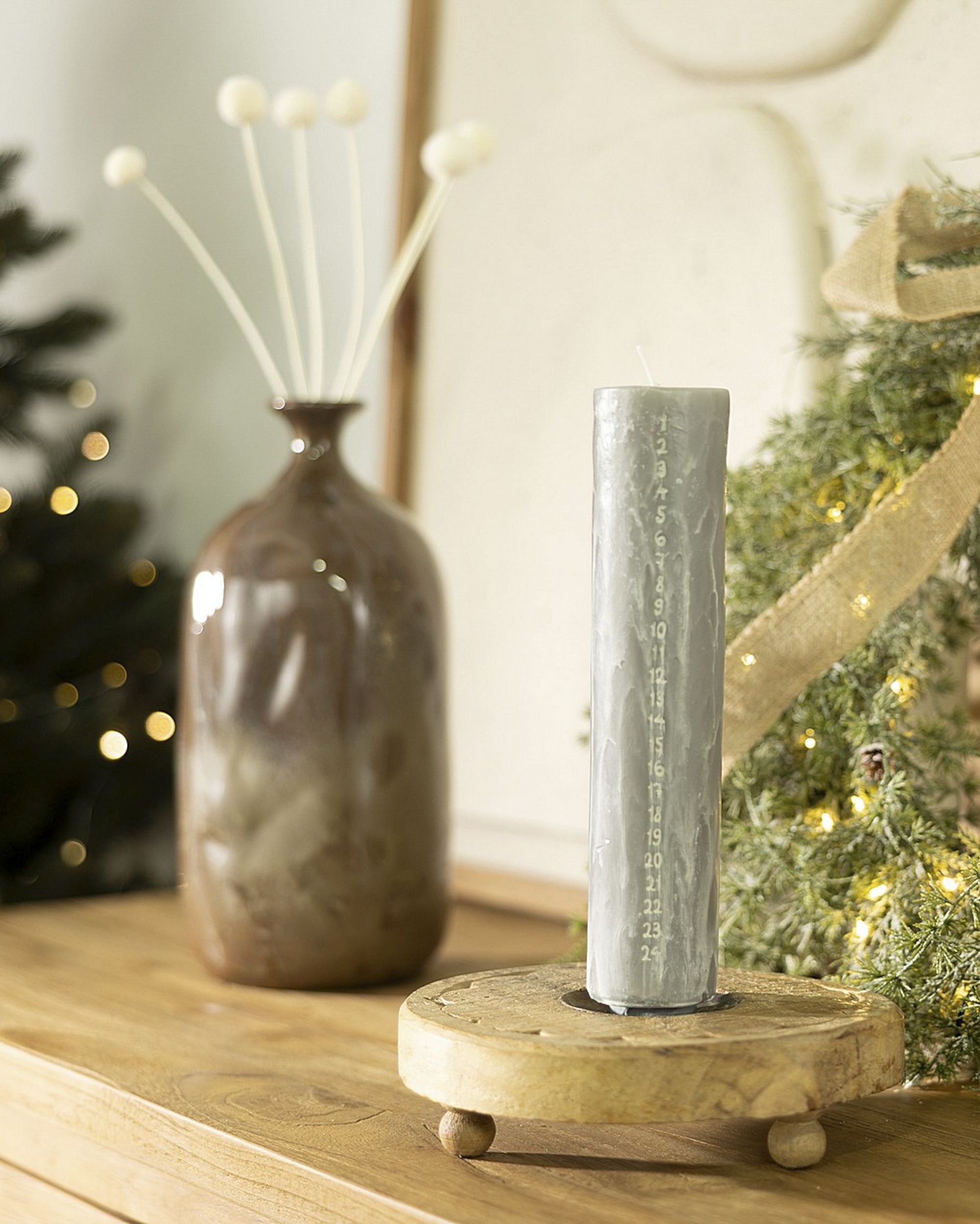 Adventskaars grijs 25 cm (hover)