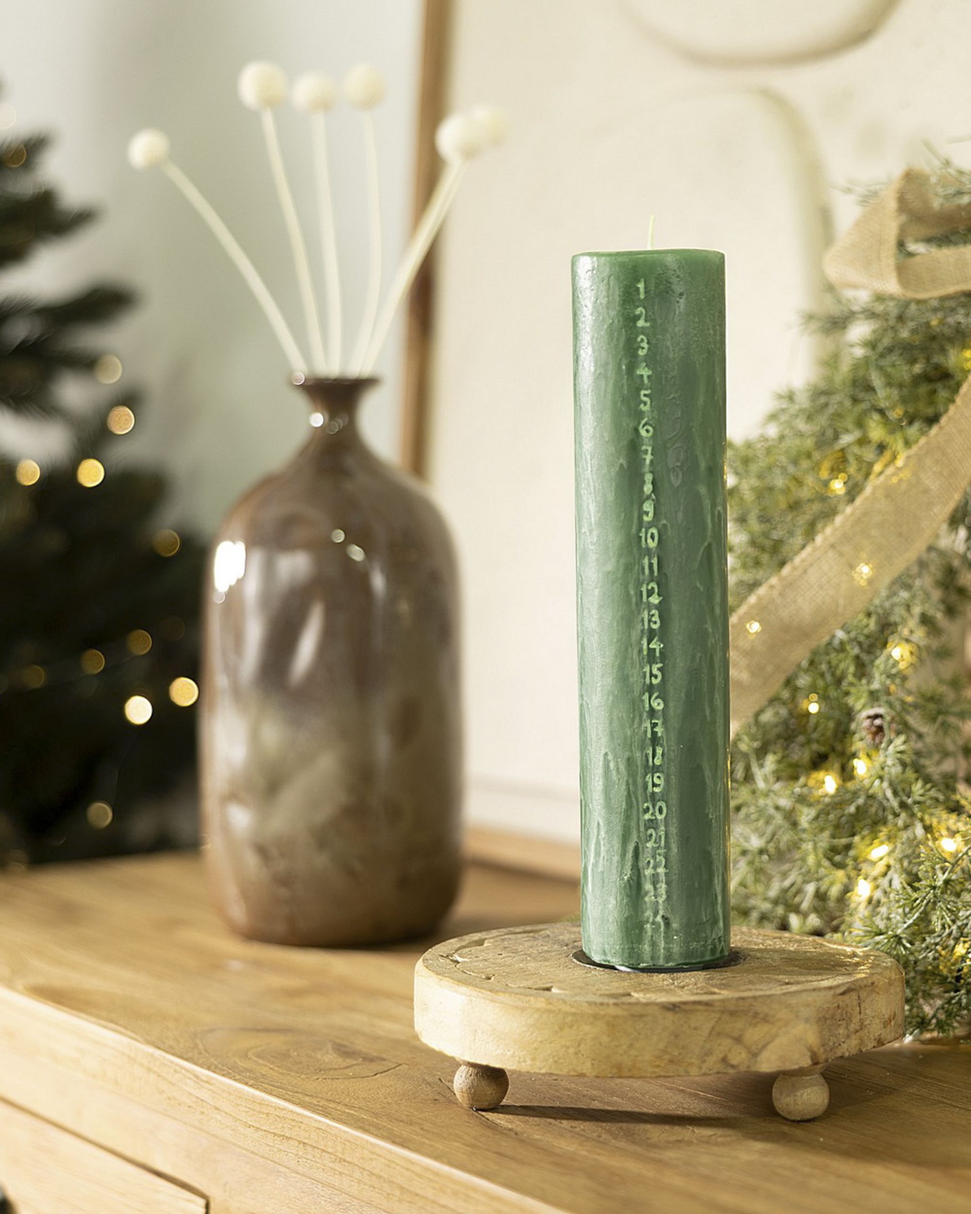Adventskaars groen 25 cm (hover)