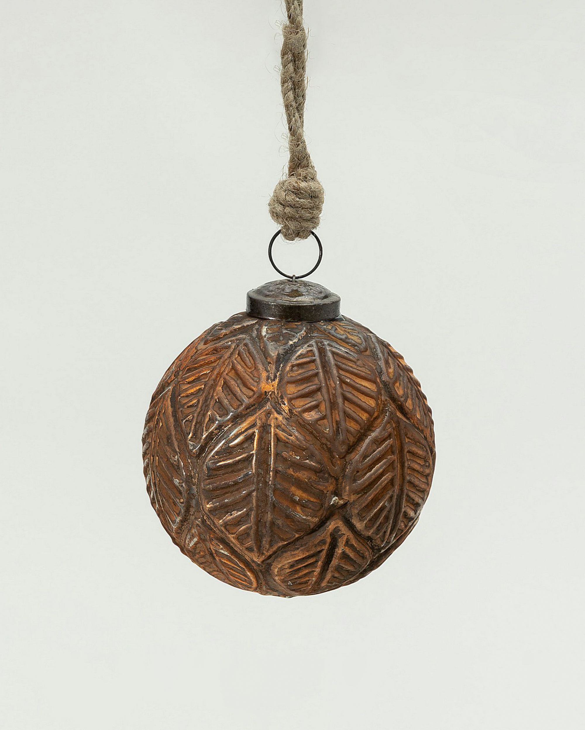 Kerstbal Rustic Leaf I 10 cm