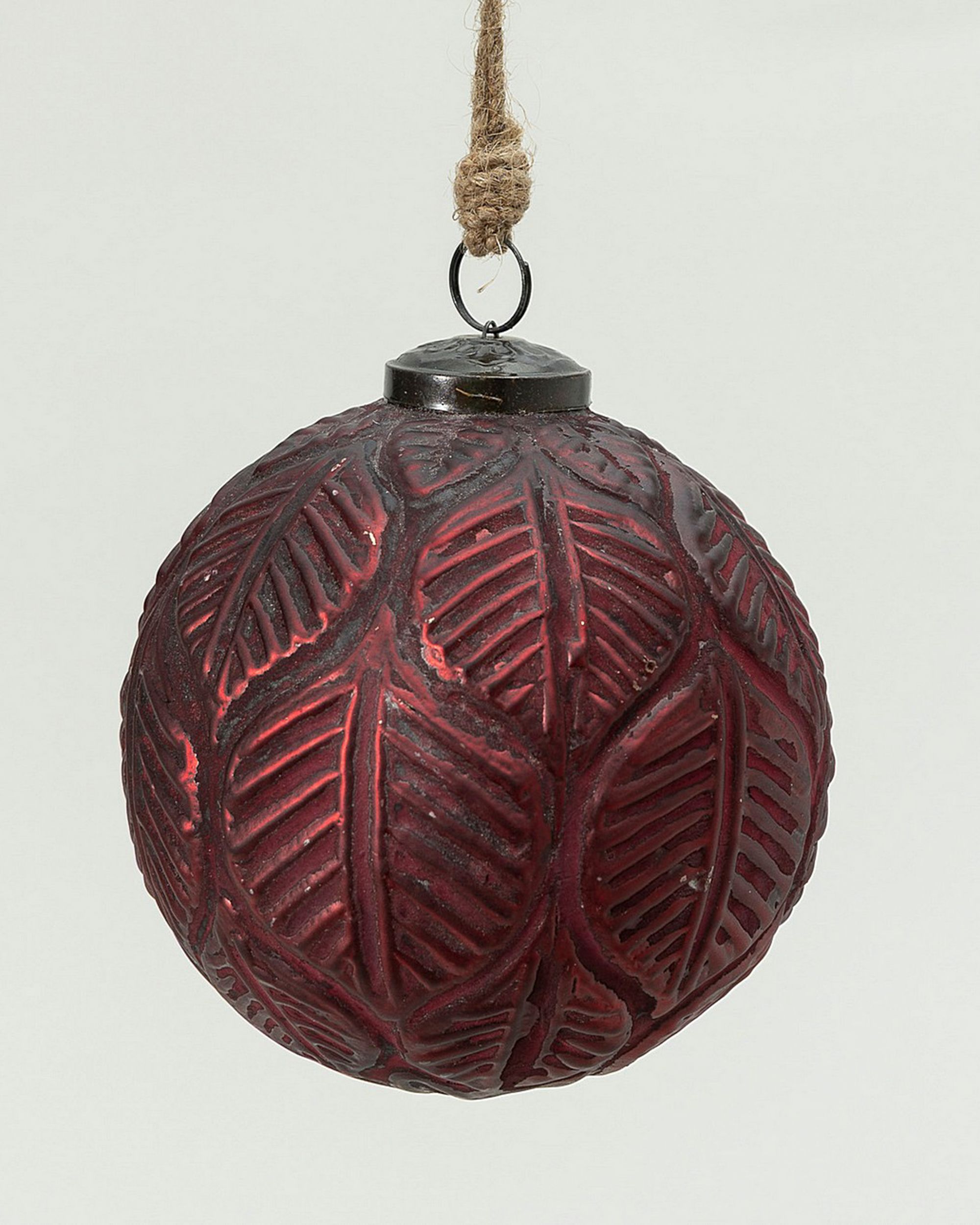 Kerstbal Rustic Leaf II 12 cm