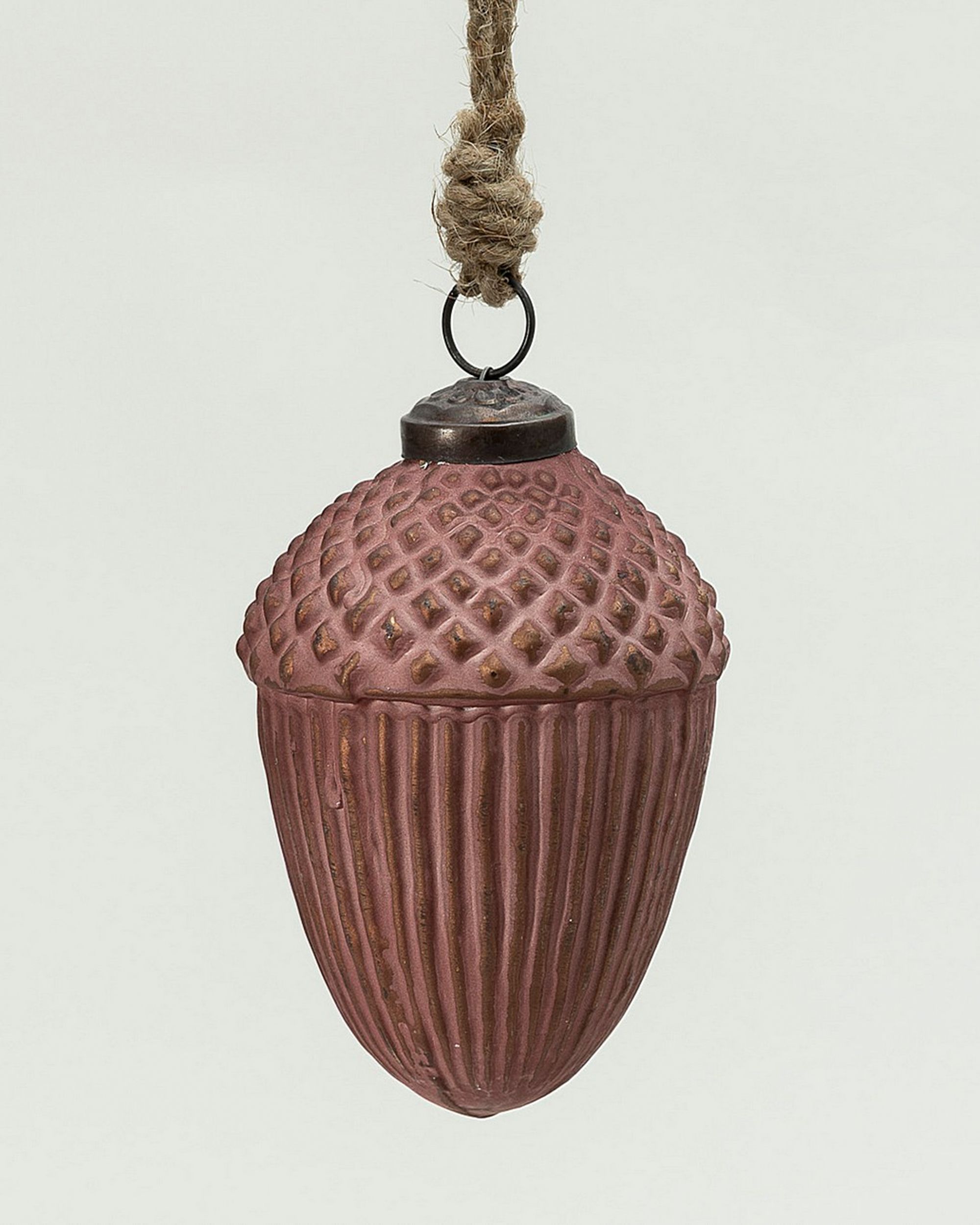 Kerstbal Acorn Bordeauxrood 7x10 cm