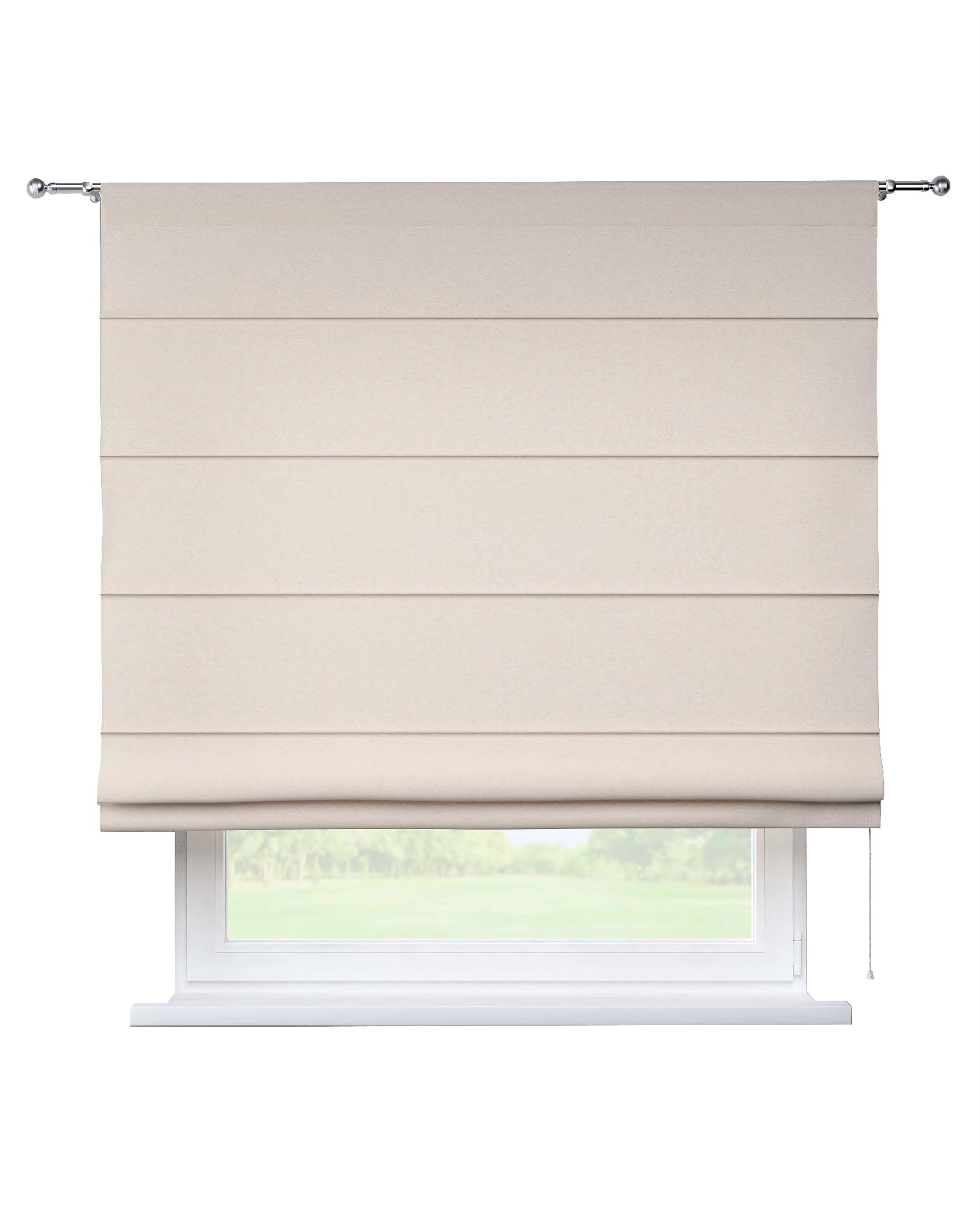 Vouwgordijn Turijn kleur product beige stof met structuur