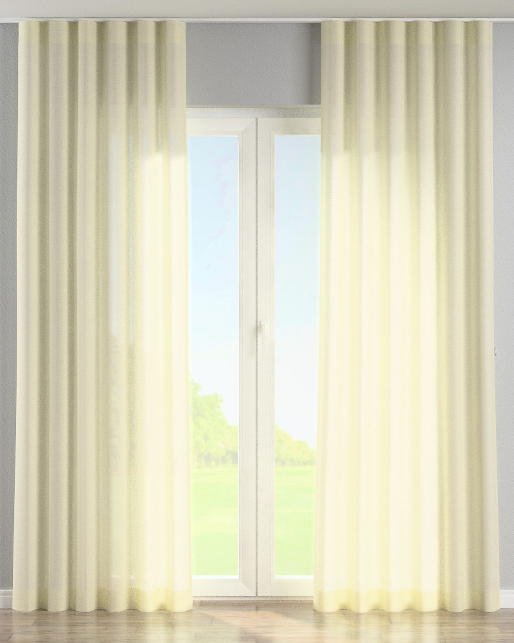 Golfgordijn kleur product crème stof halftransparant, met structuur