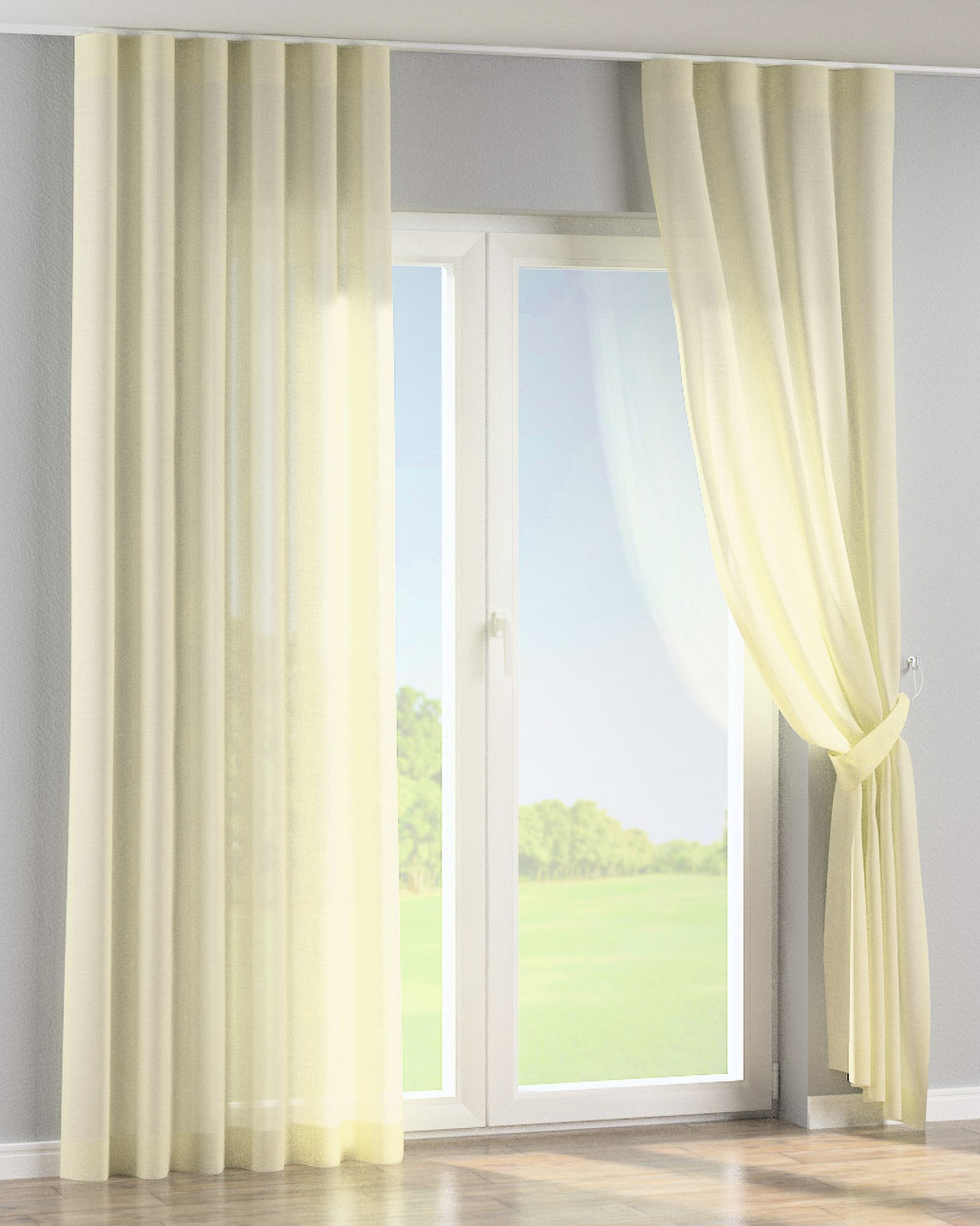 Golfgordijn kleur product crème stof halftransparant, met structuur (hover)