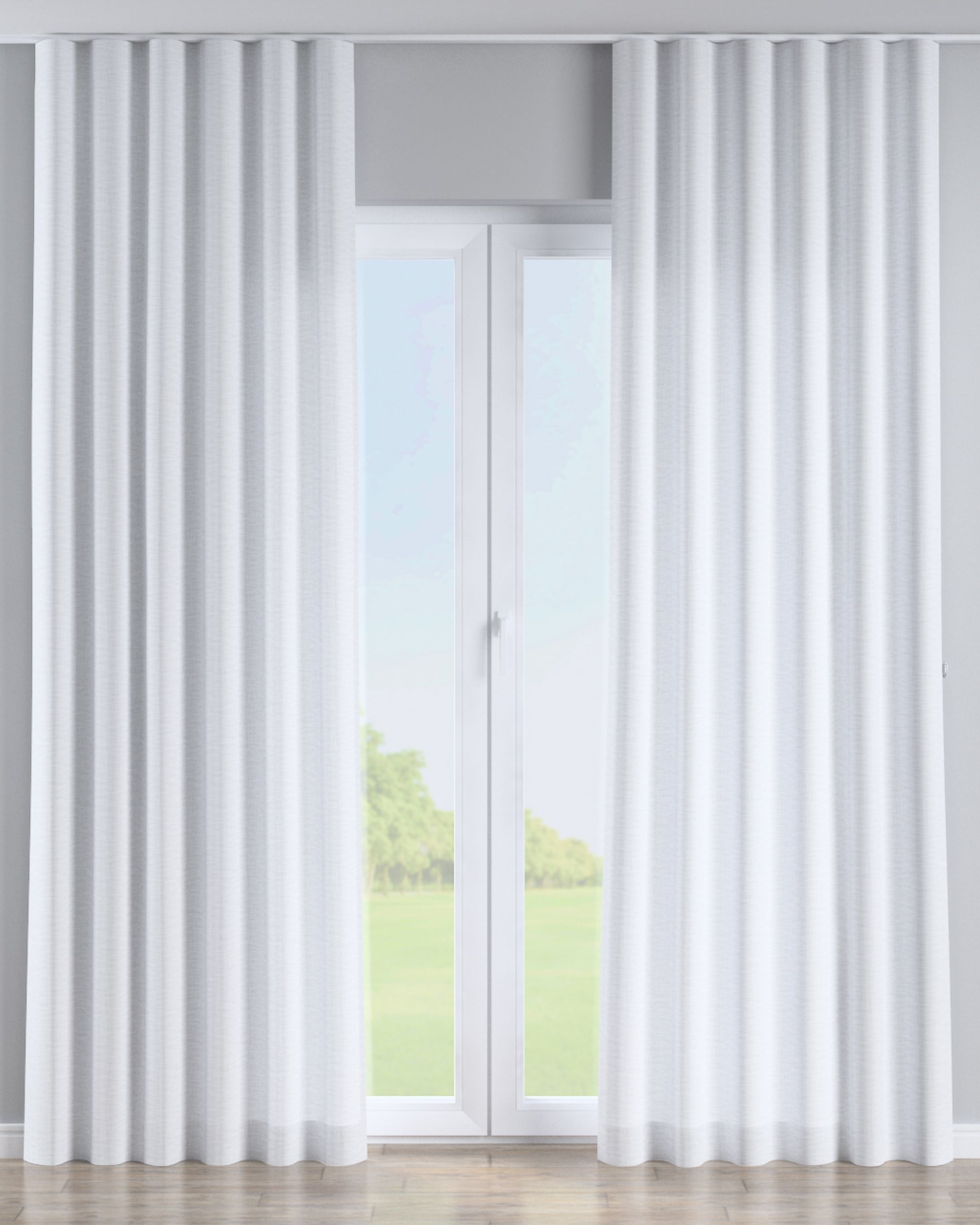 Golfgordijn kleur product wit stof met structuur