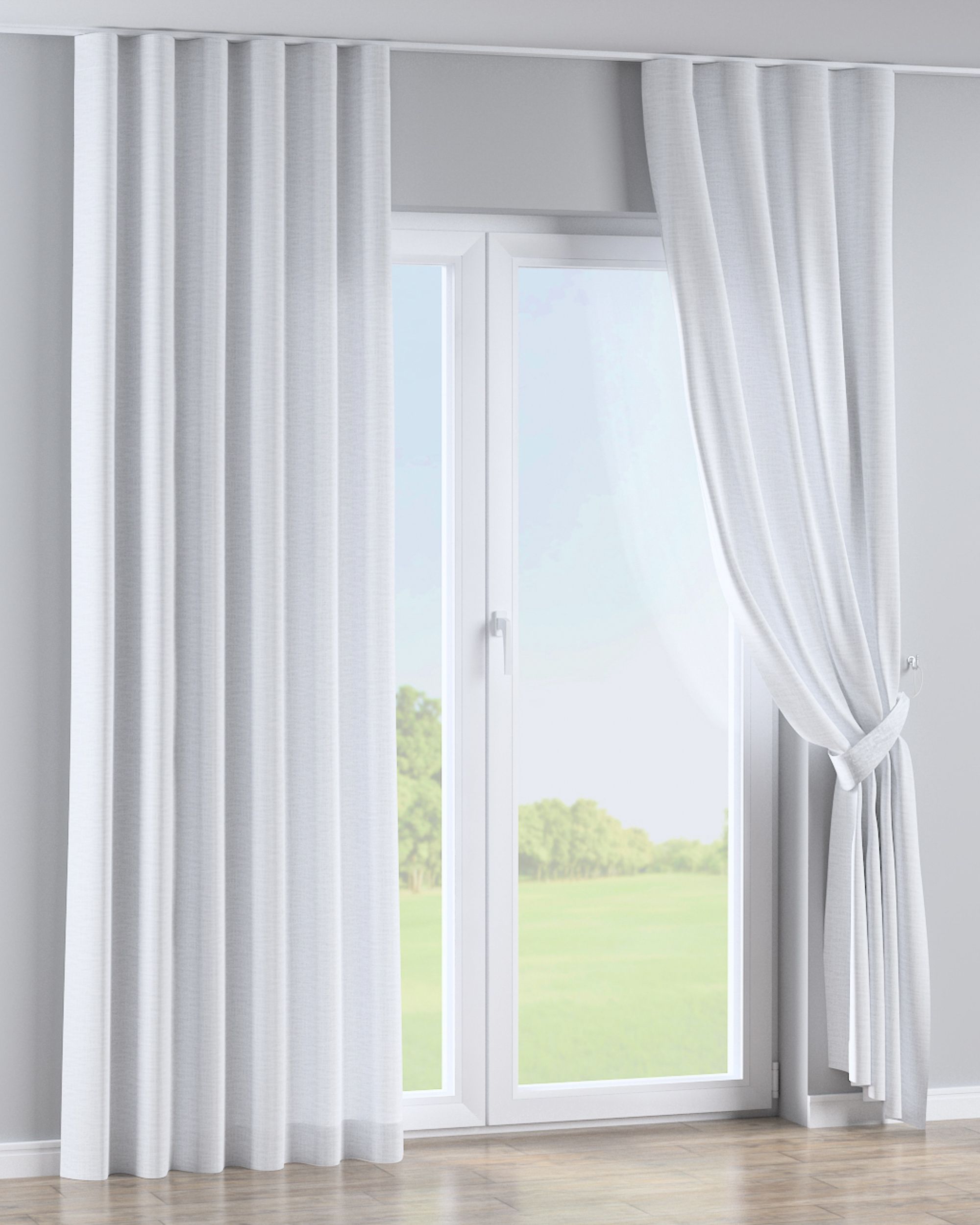 Golfgordijn kleur product wit stof met structuur (hover)