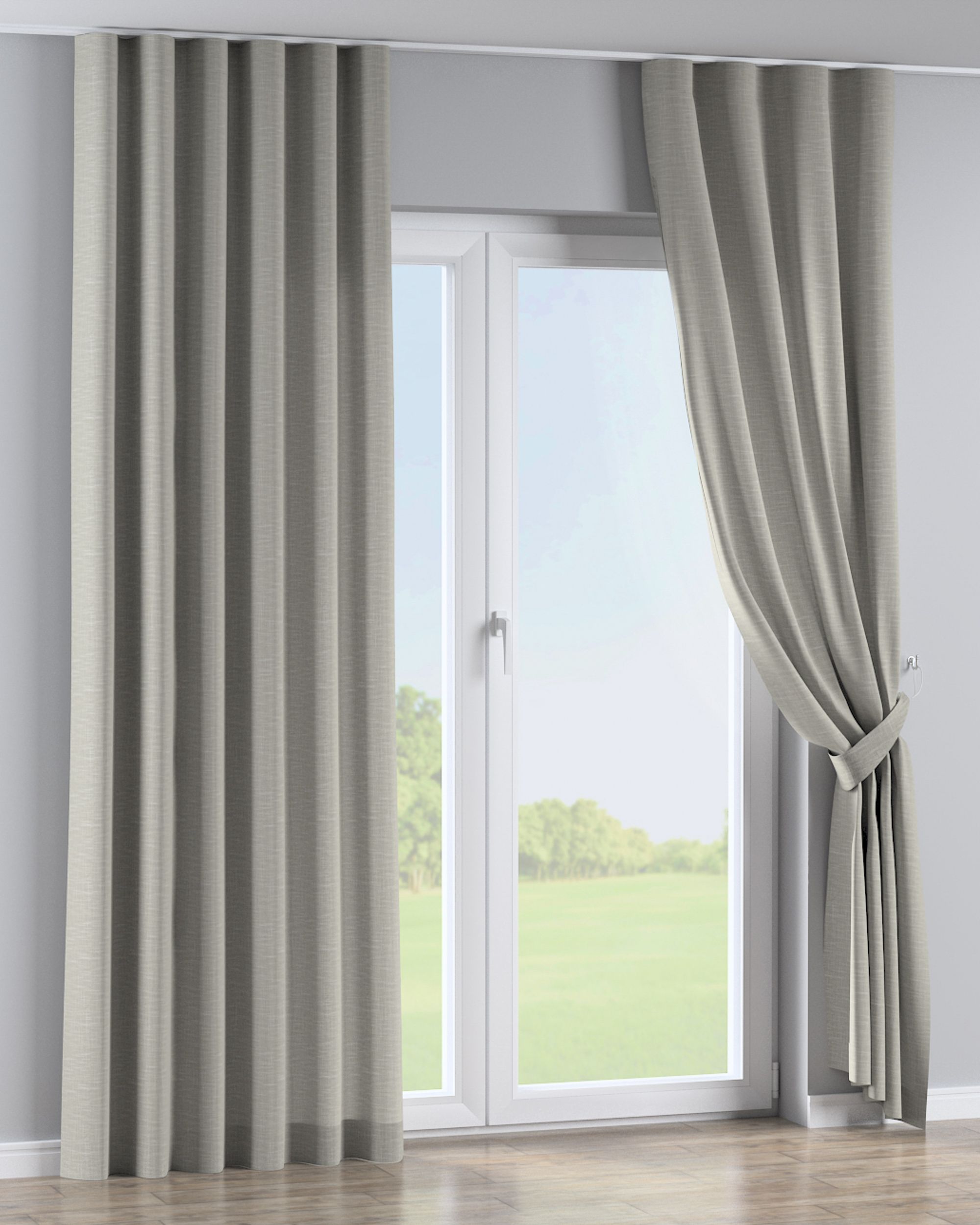 Golfgordijn kleur product beige stof met structuur (hover)