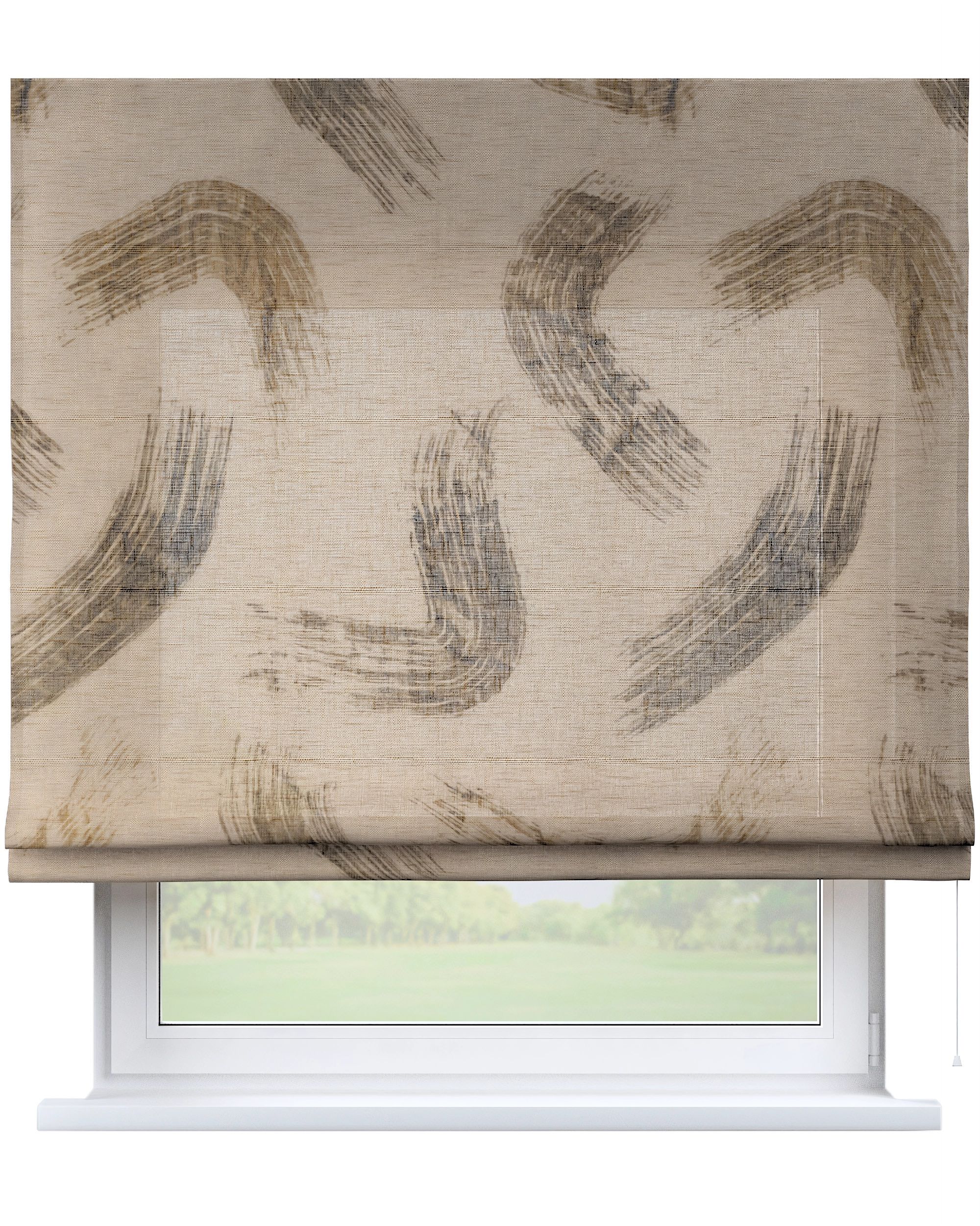 Vouwgordijn Bari kleur product beige stof halftransparant, met structuur, met patroon