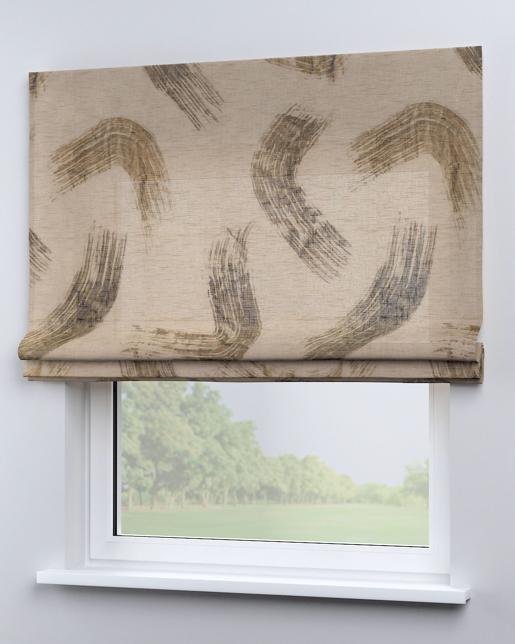 Vouwgordijn Bari kleur product beige stof halftransparant, met structuur, met patroon (hover)