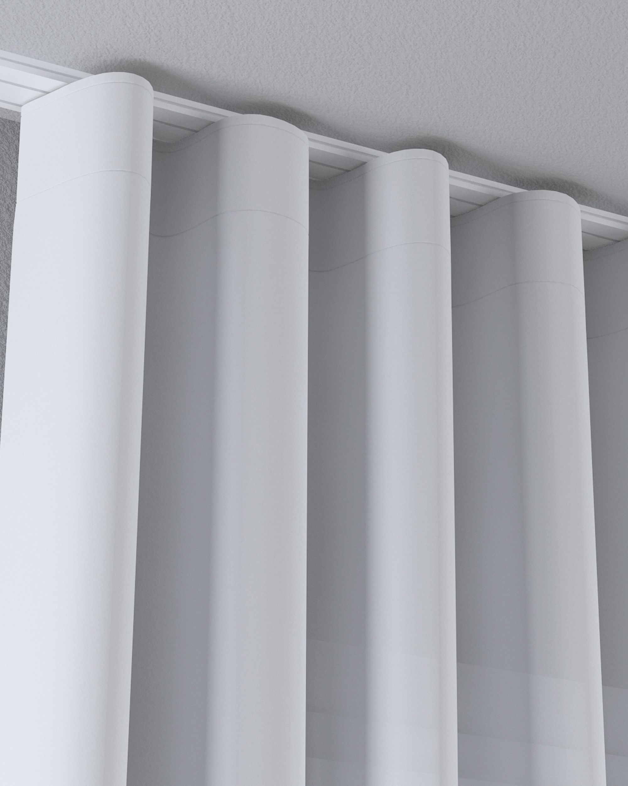 Golfgordijn van voile kleur product wit stof halftransparant, met structuur (hover)