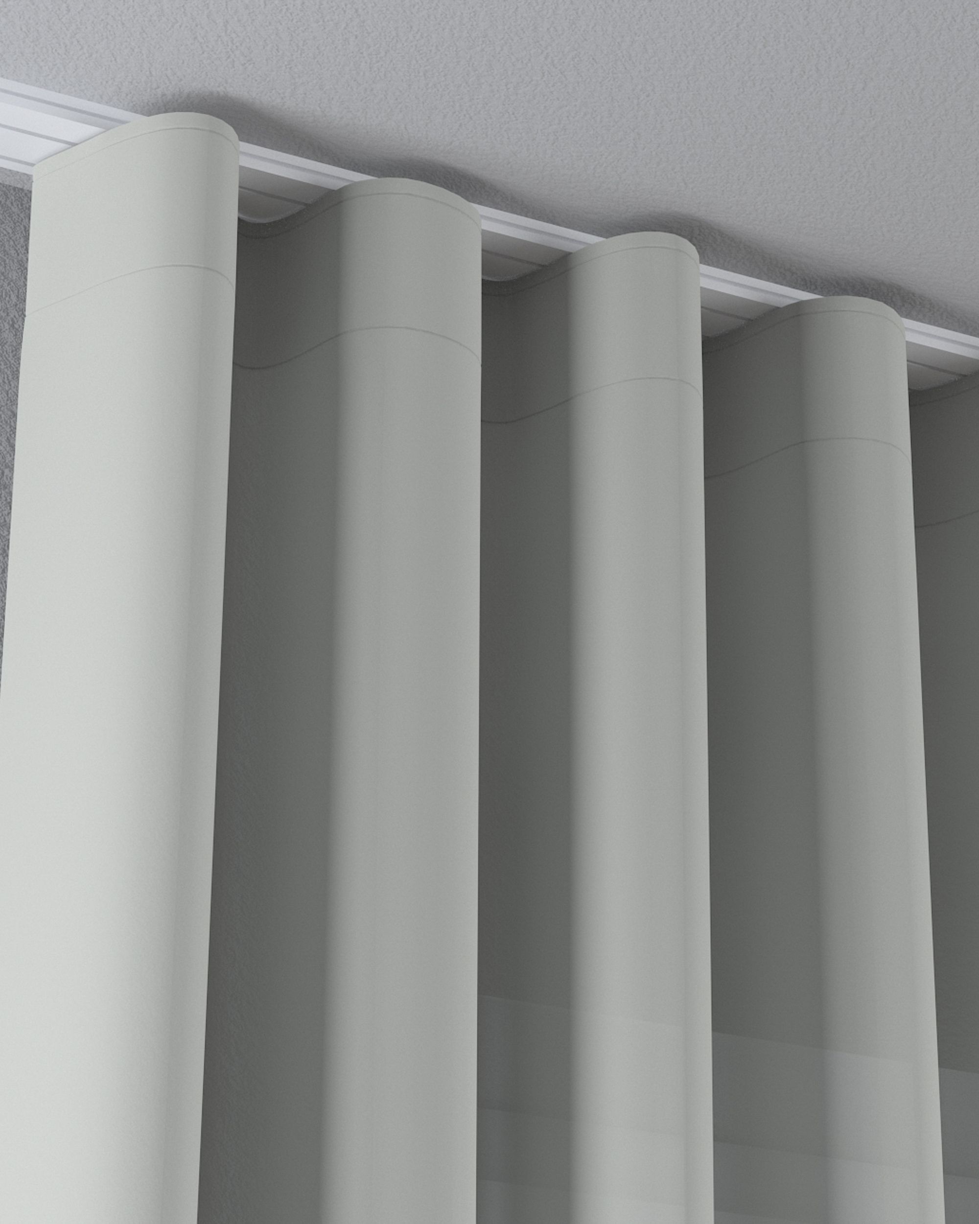 Golfgordijn van voile kleur product crème stof halftransparant, met structuur (hover)