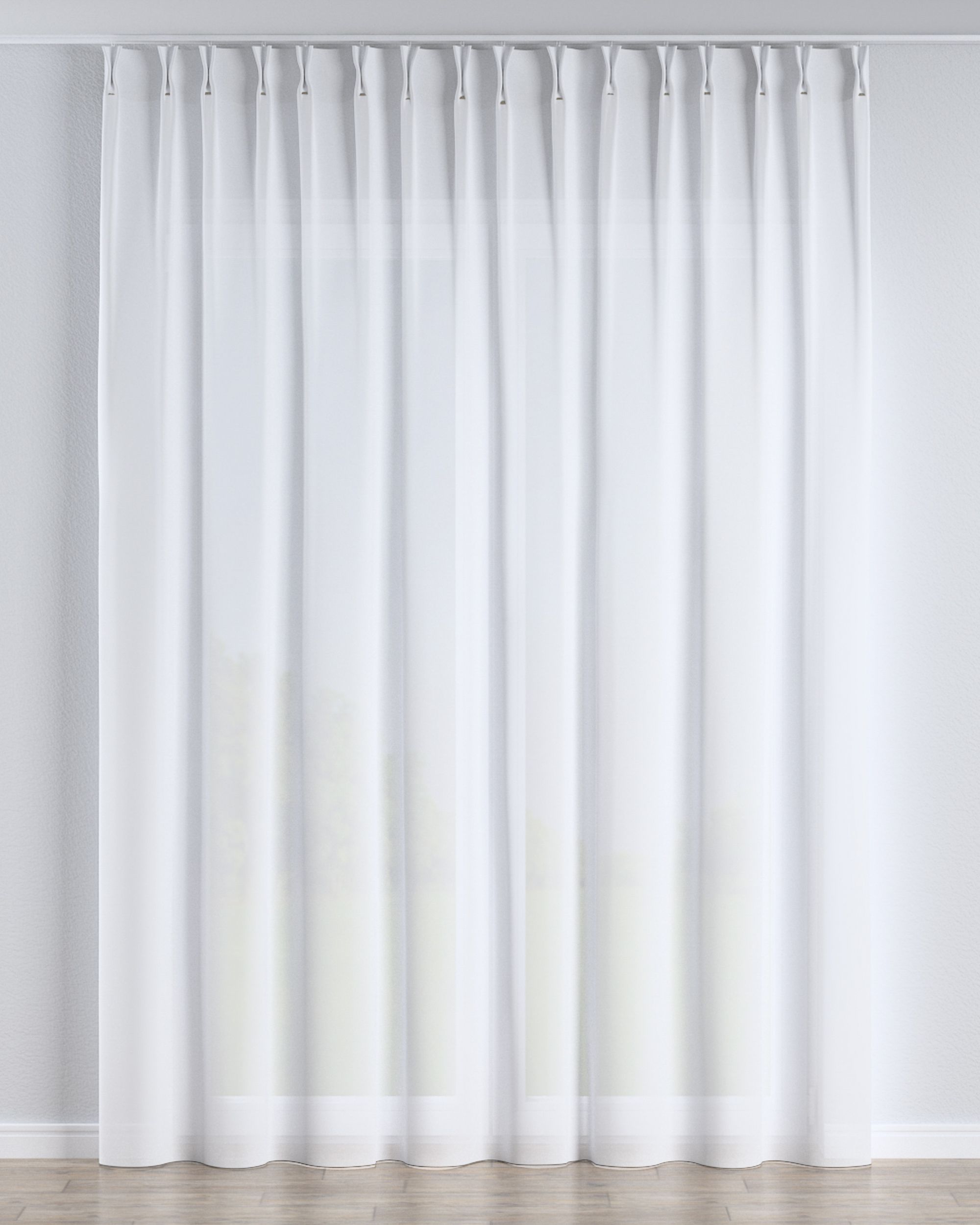Vlinderplooi vitragegordijn kleur product wit stof halftransparant, met structuur