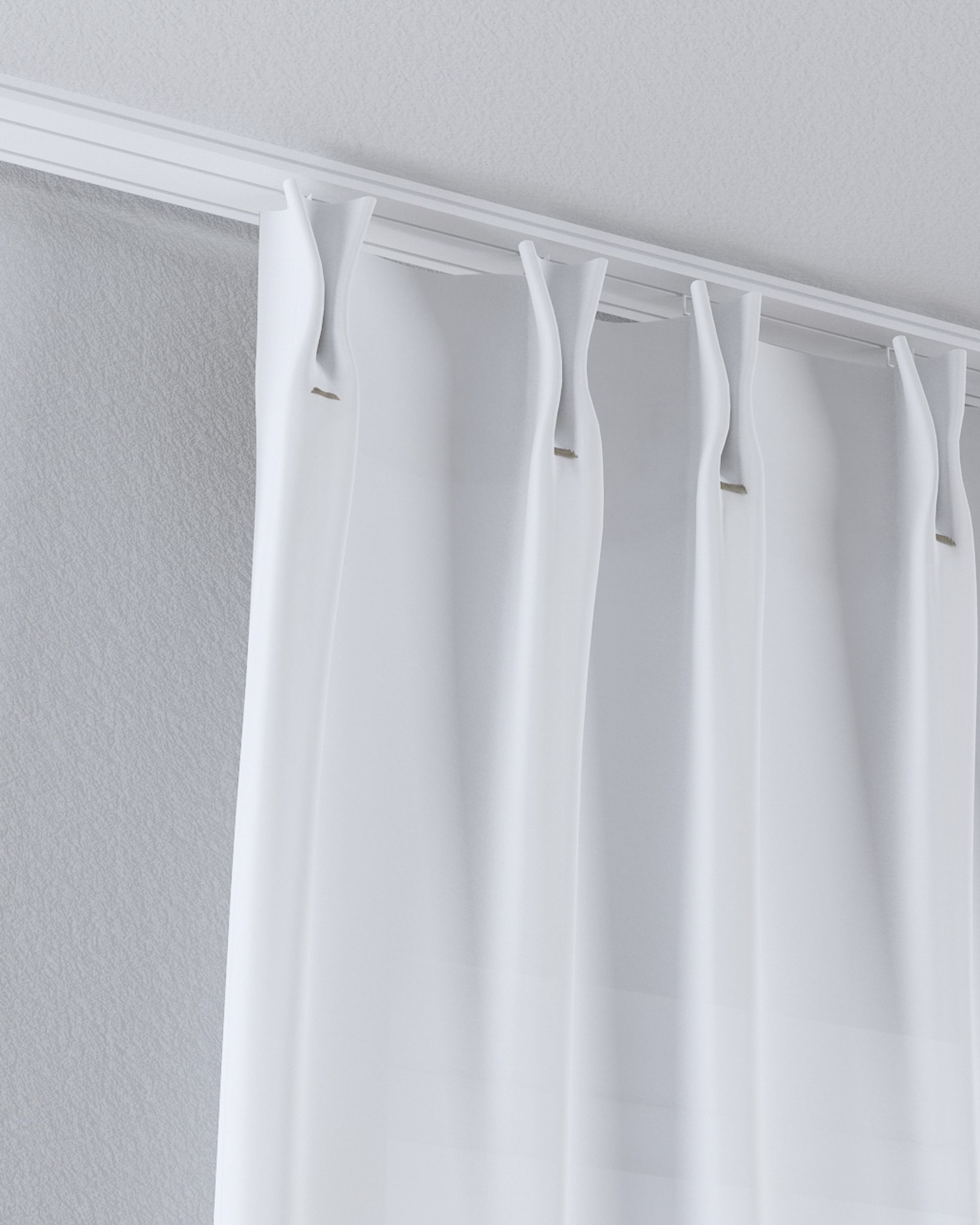 Vlinderplooi vitragegordijn kleur product wit stof halftransparant, met structuur (hover)