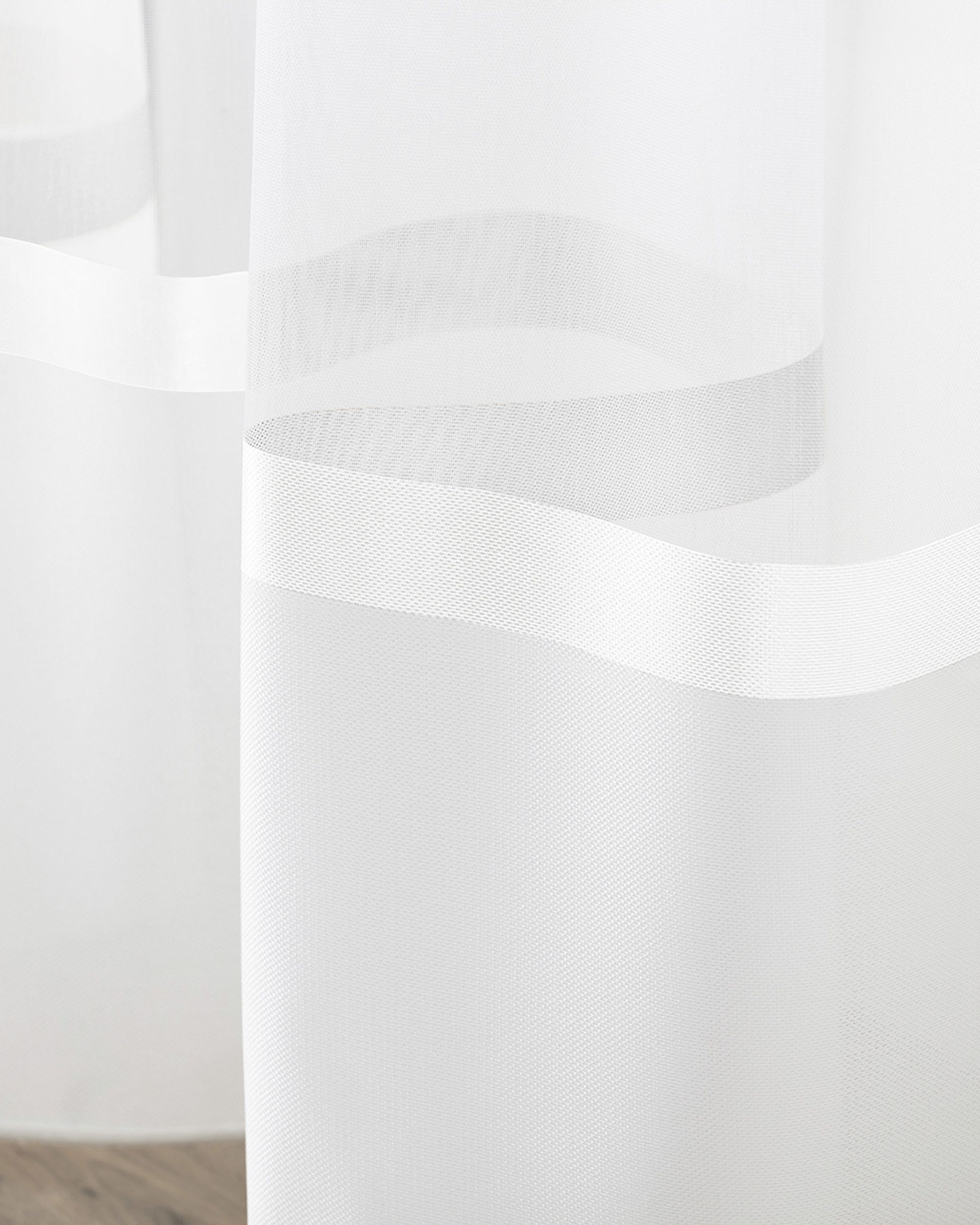 Vlinderplooi vitragegordijn kleur product wit stof halftransparant (hover)