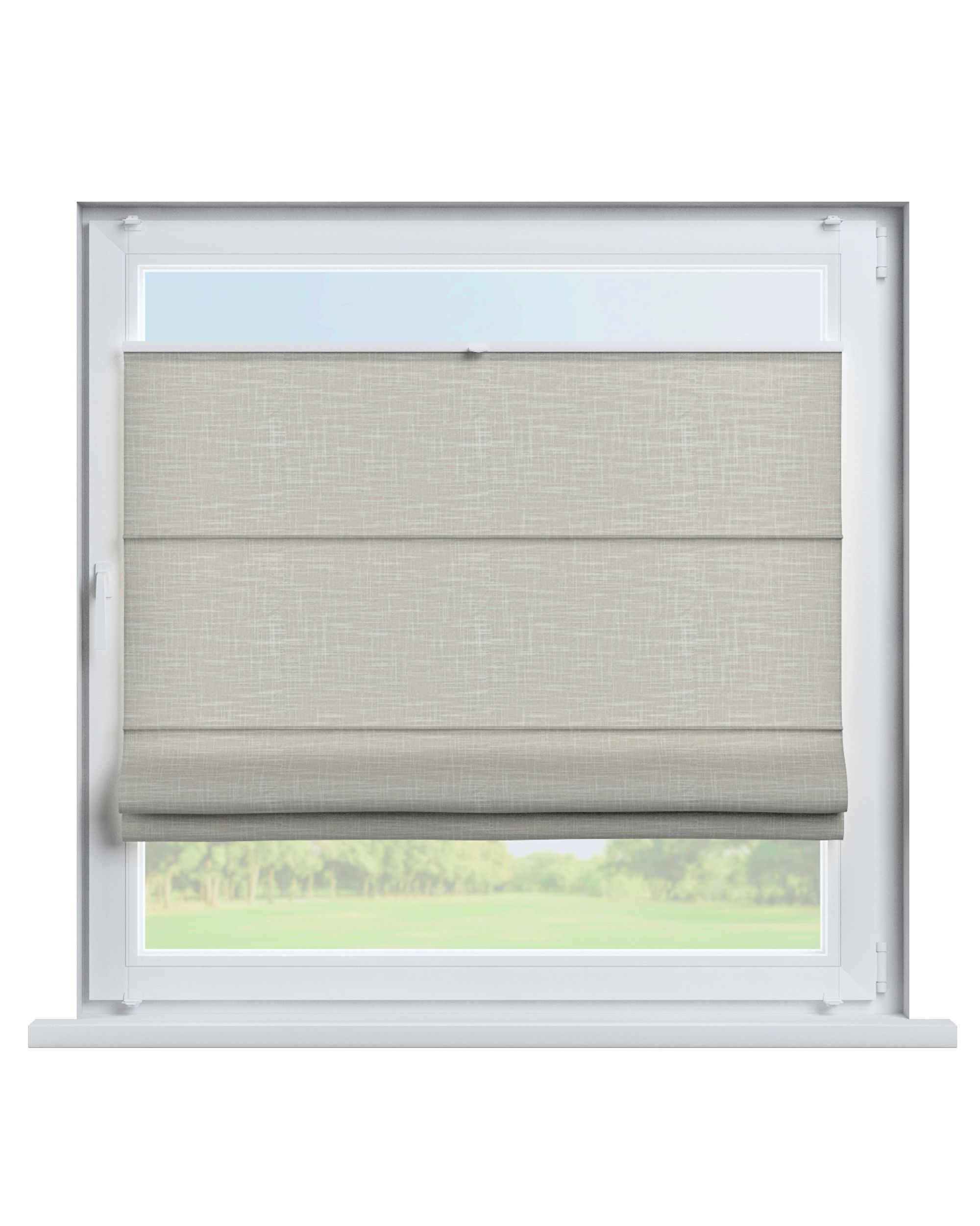 Flexibele vouwgordijn Sicilië kleur product beige stof met structuur