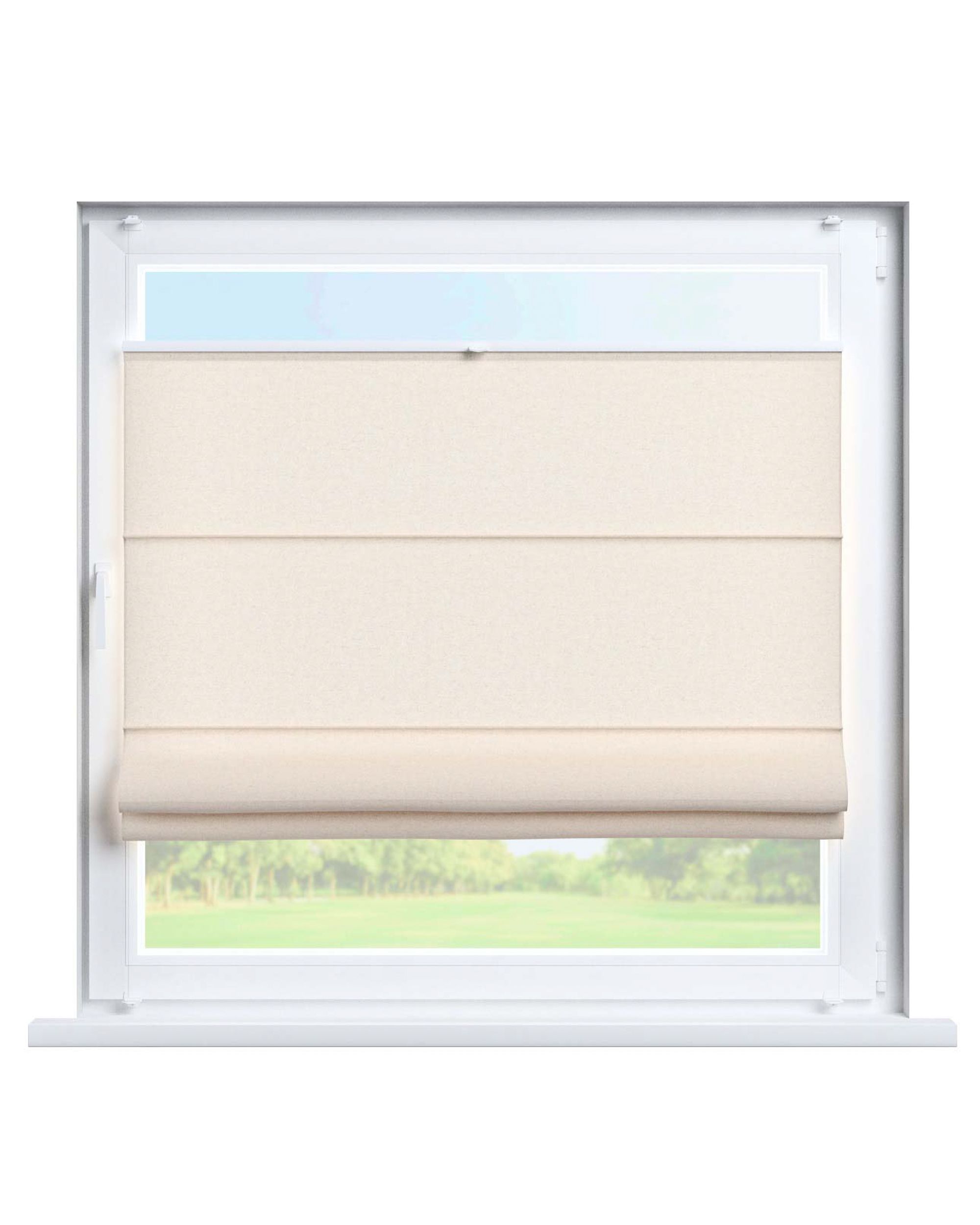 Flexibele vouwgordijn Sicilië kleur product beige stof met structuur