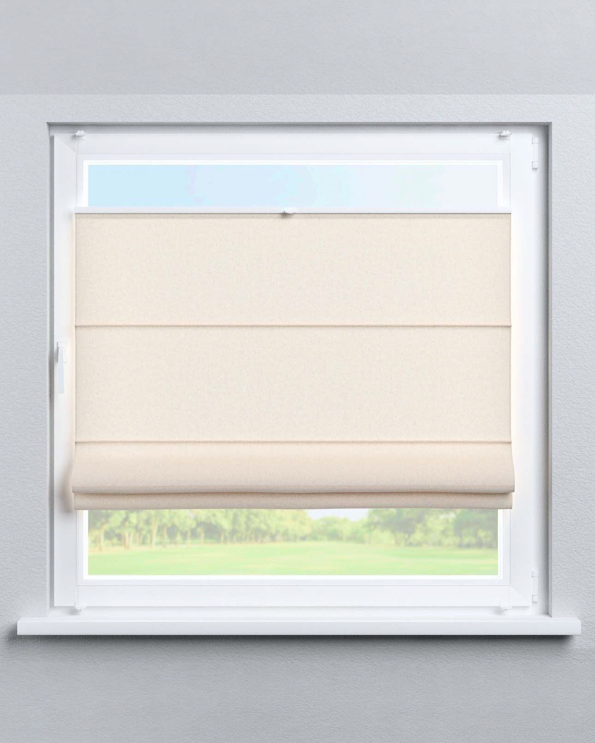 Flexibele vouwgordijn Sicilië kleur product beige stof met structuur (hover)
