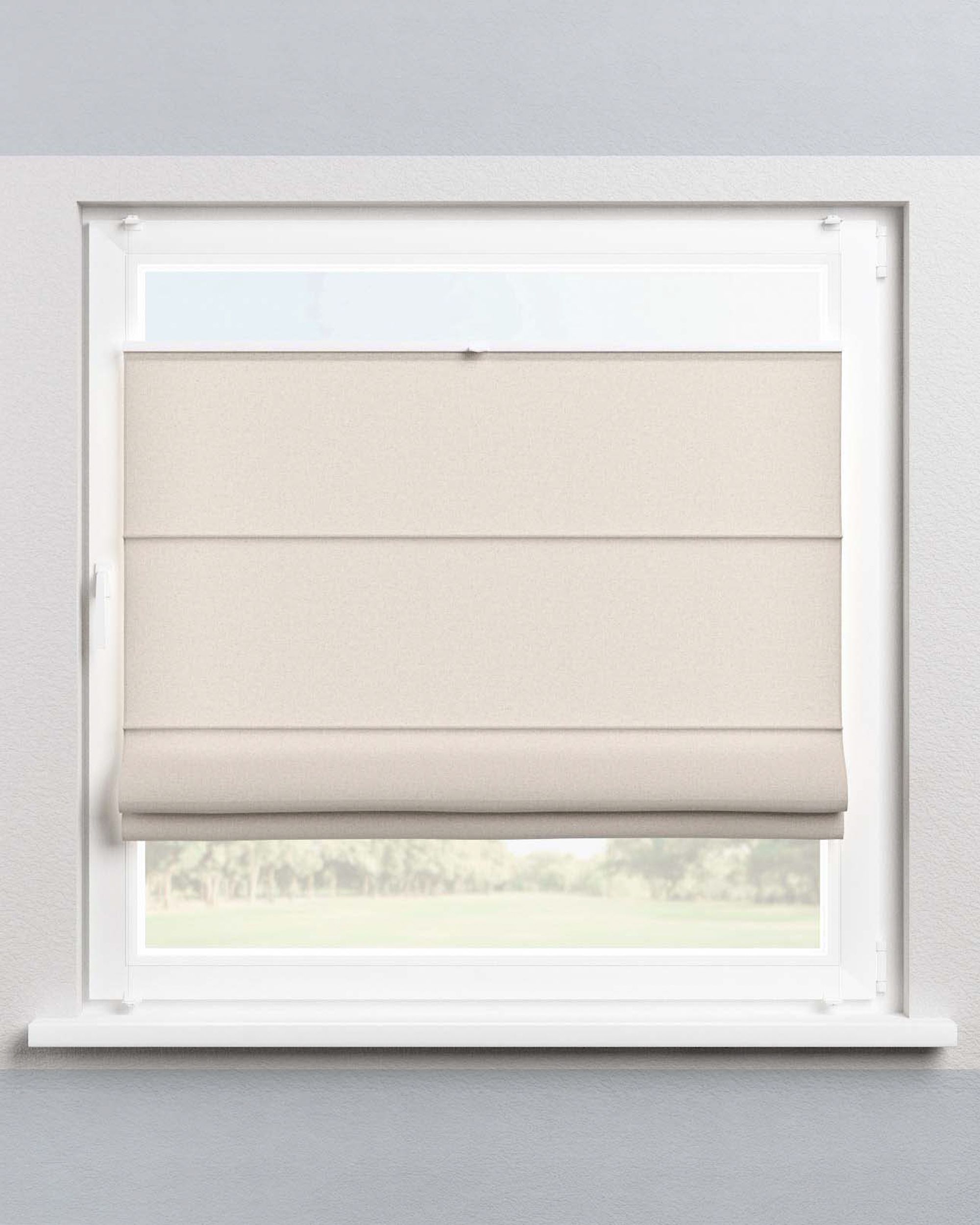 Flexibele vouwgordijn Sicilië kleur product beige stof met structuur (hover)