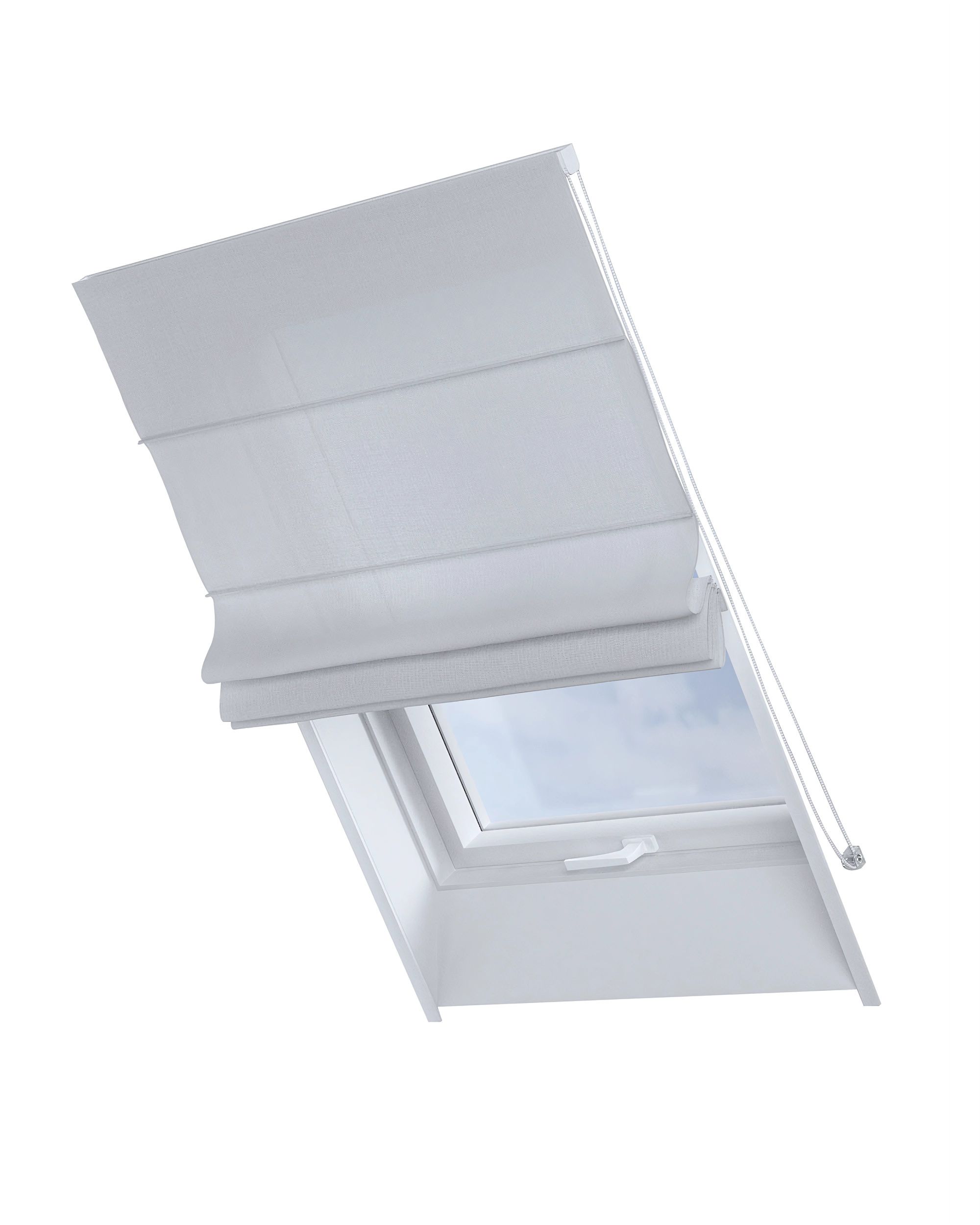 Vouwgordijn Rimini voor een dakraam kleur product wit stof halftransparant, met structuur