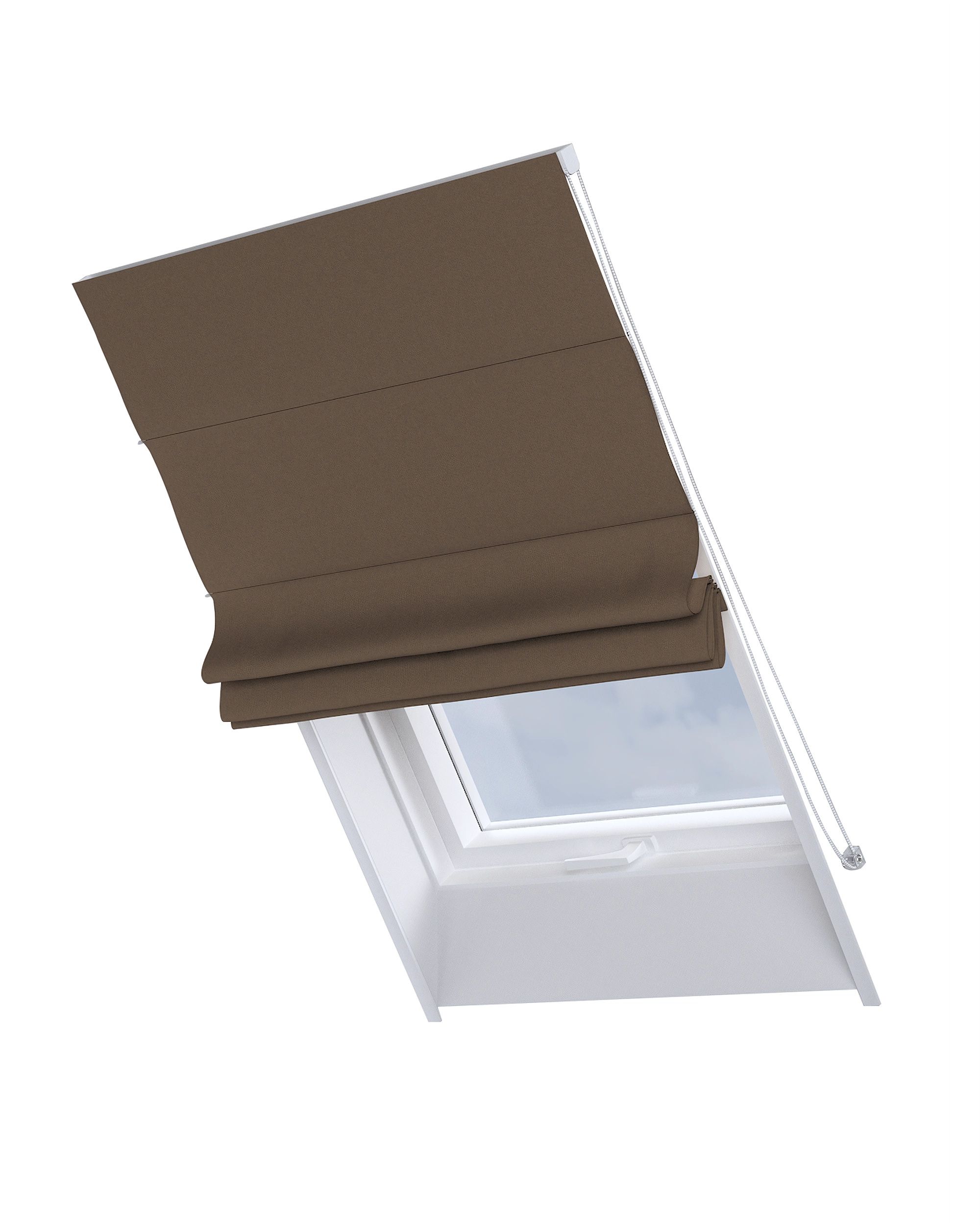 Vouwgordijn Rimini voor een dakraam kleur product bruin stof met structuur, verduisterend