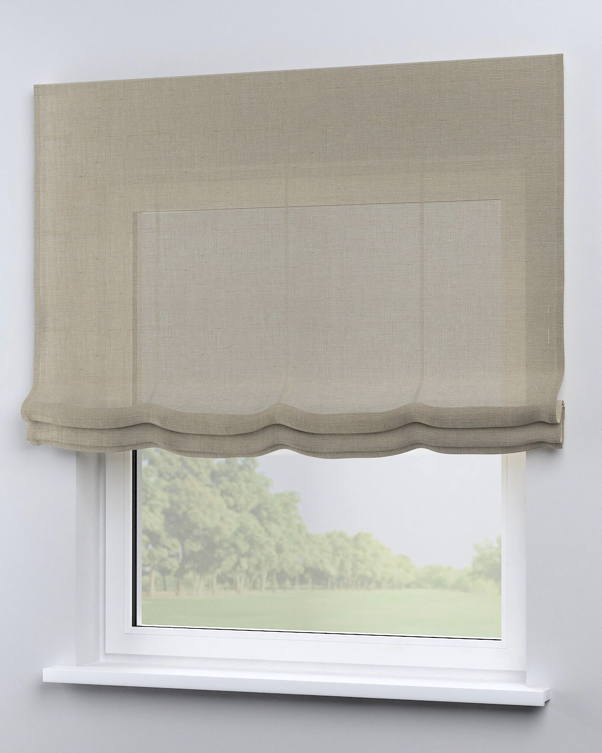 Vouwgordijn Venetië kleur product beige stof halftransparant, glanzend, met structuur (hover)